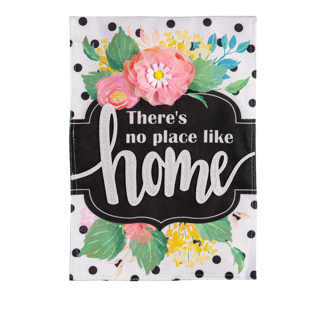 Floral Home Burlap Garden Flag