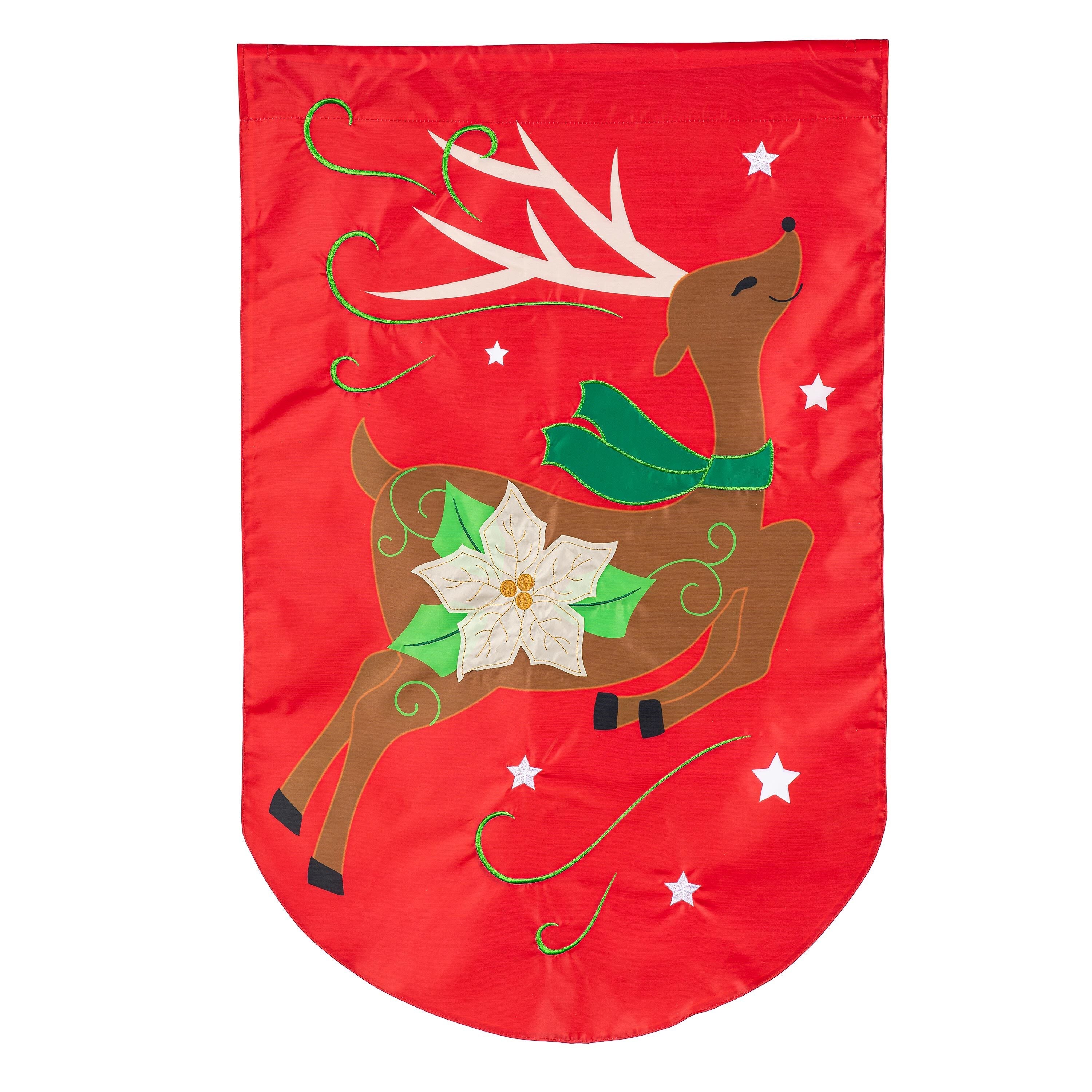 Dancing Deer  Basic Applique House Flag