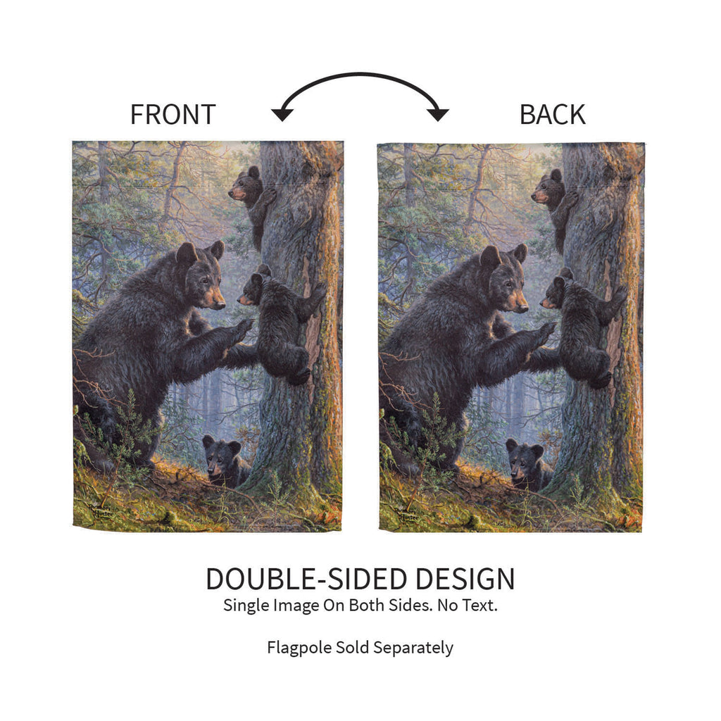Bear Family Suede Garden Flag