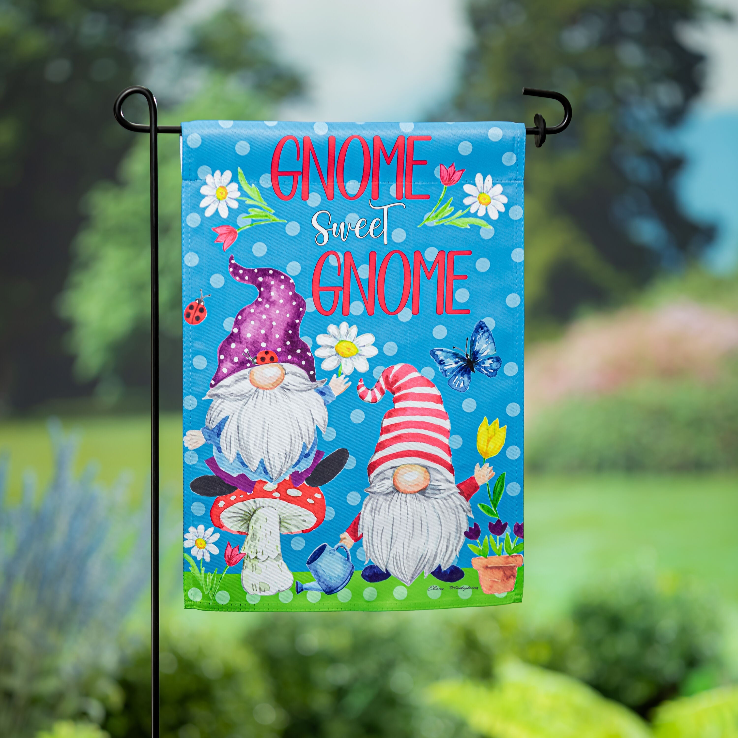 Gnome Sweet Gnome Suede Garden Flag