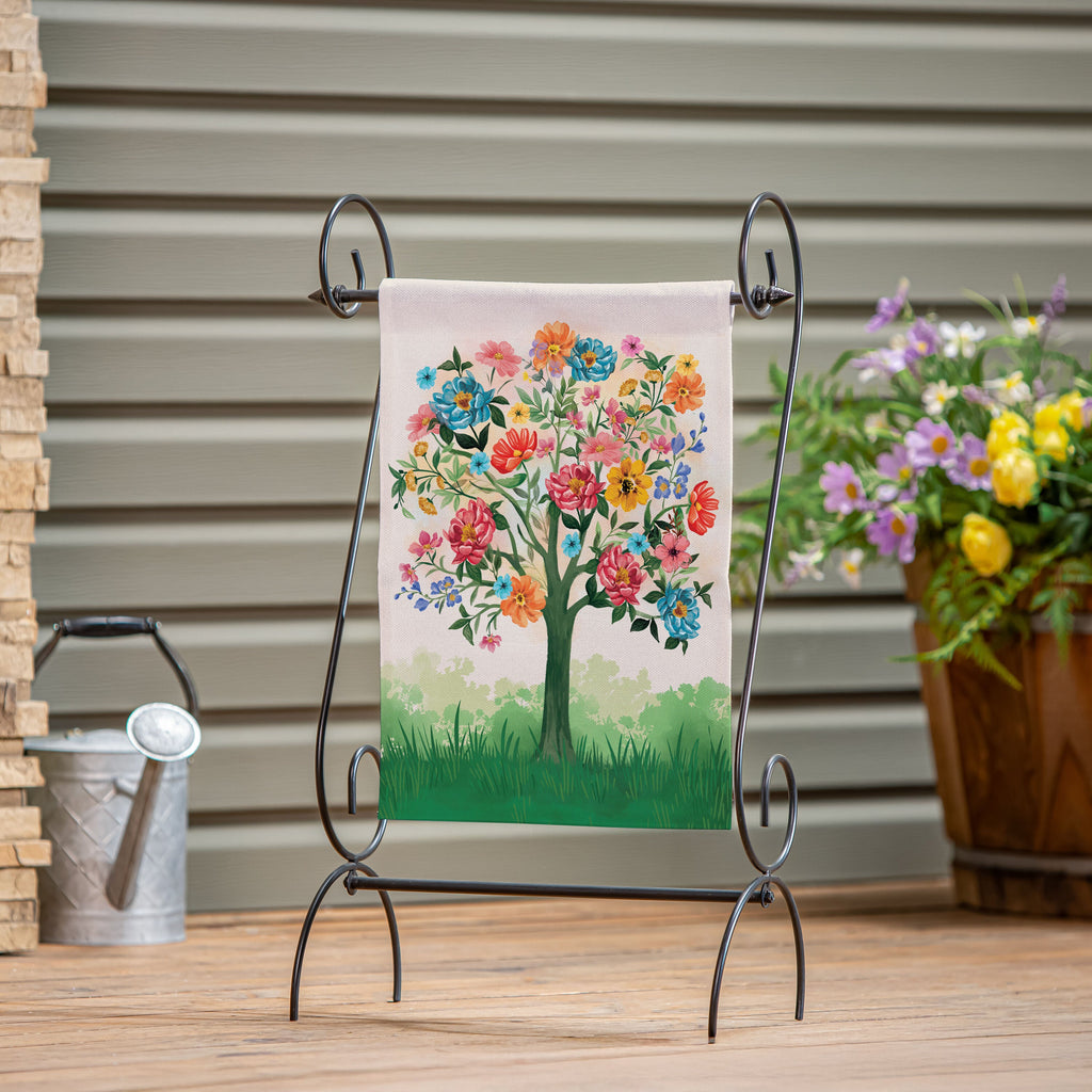 Blooming Tree of Life Burlap Garden Flag