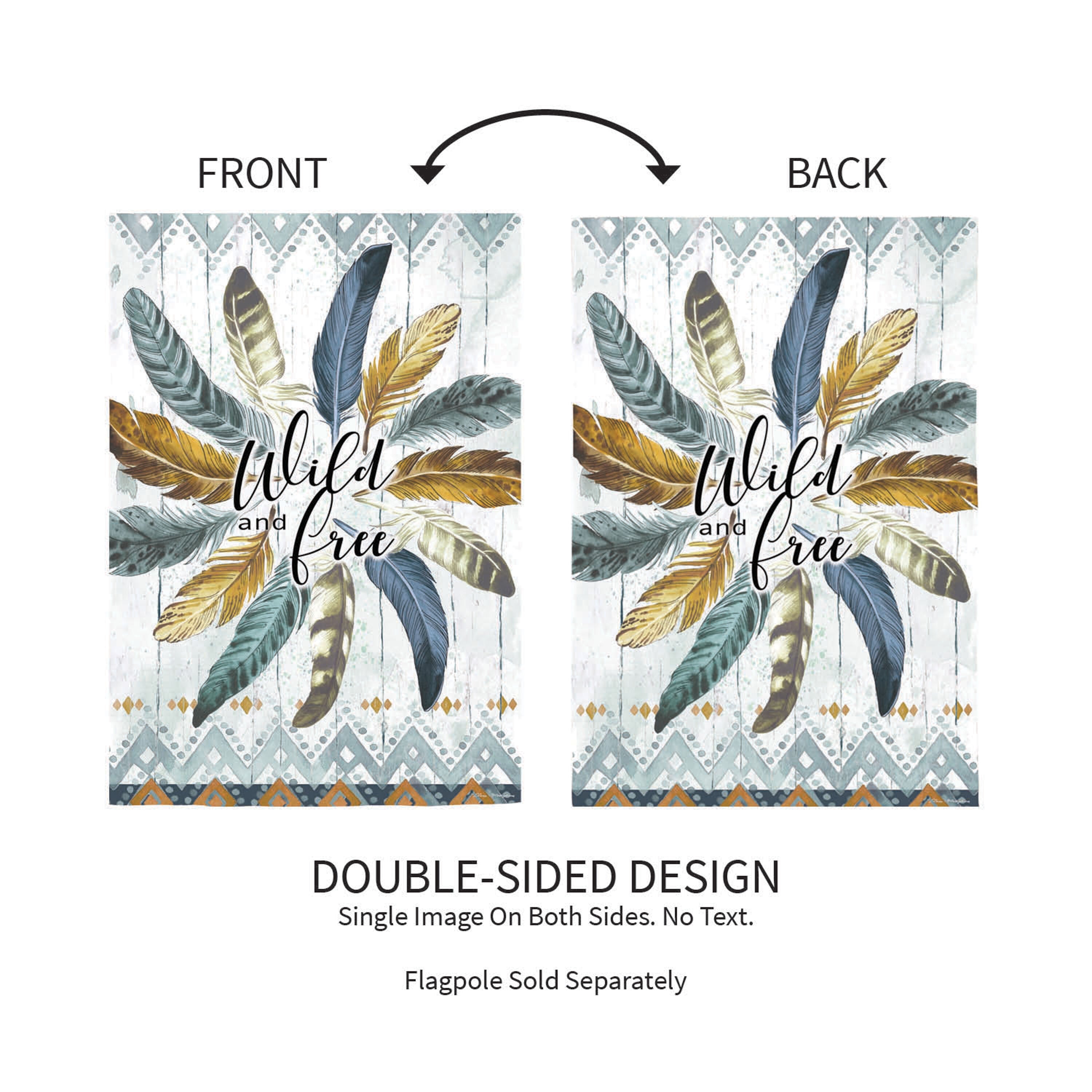 Feather Circle Moire Garden Flag