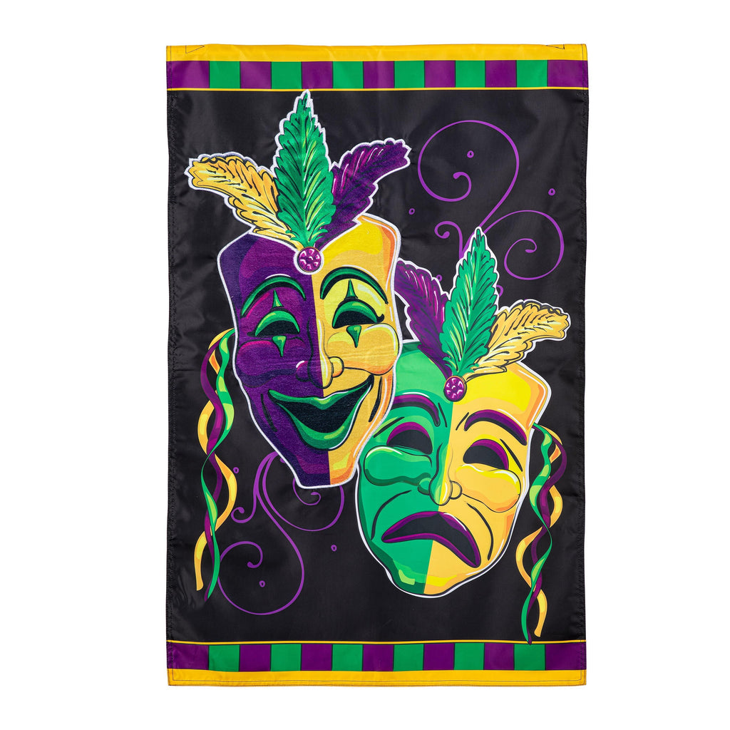 Mardi Gras Theater Mask Applique House Flag