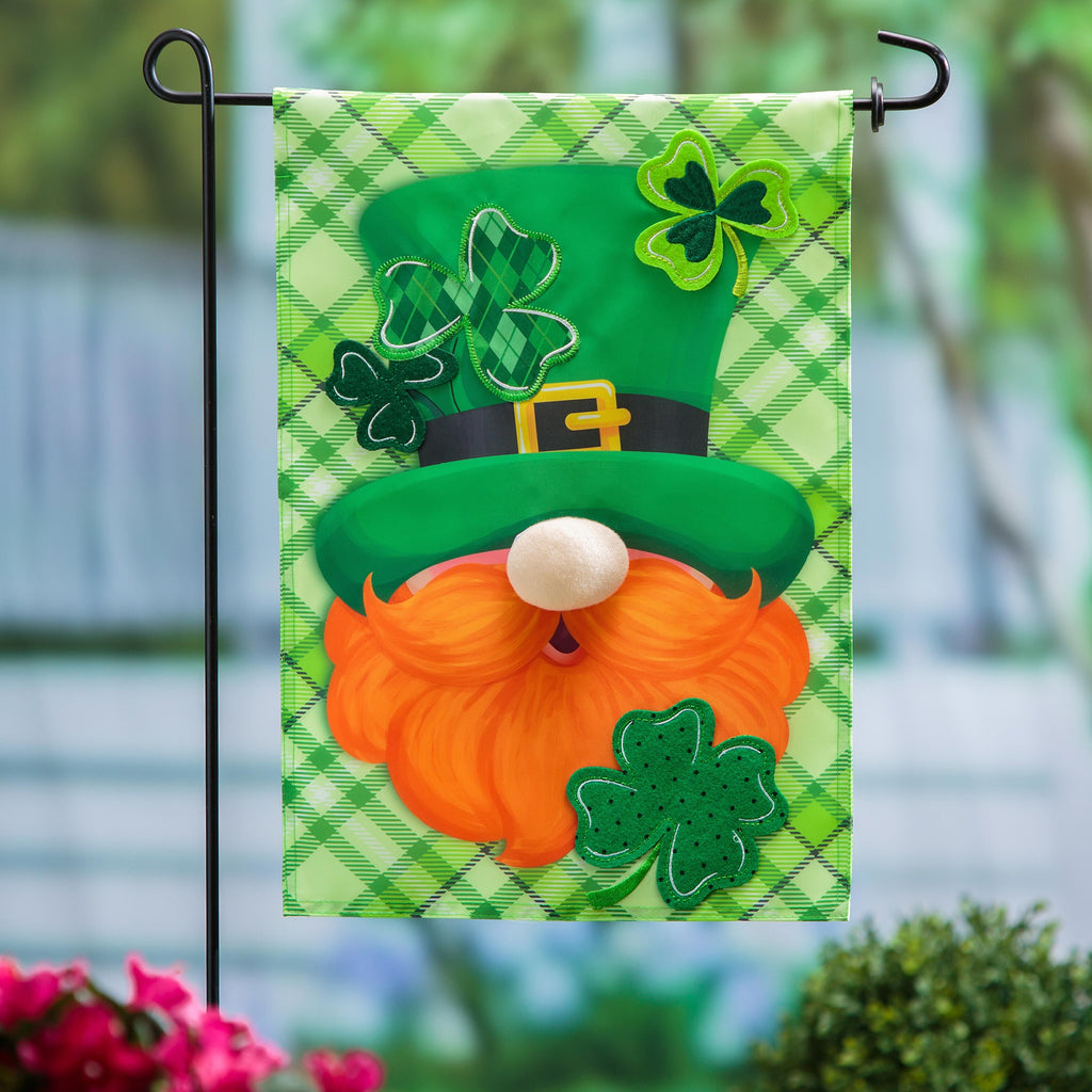 Leprechaun Applique Garden Flag