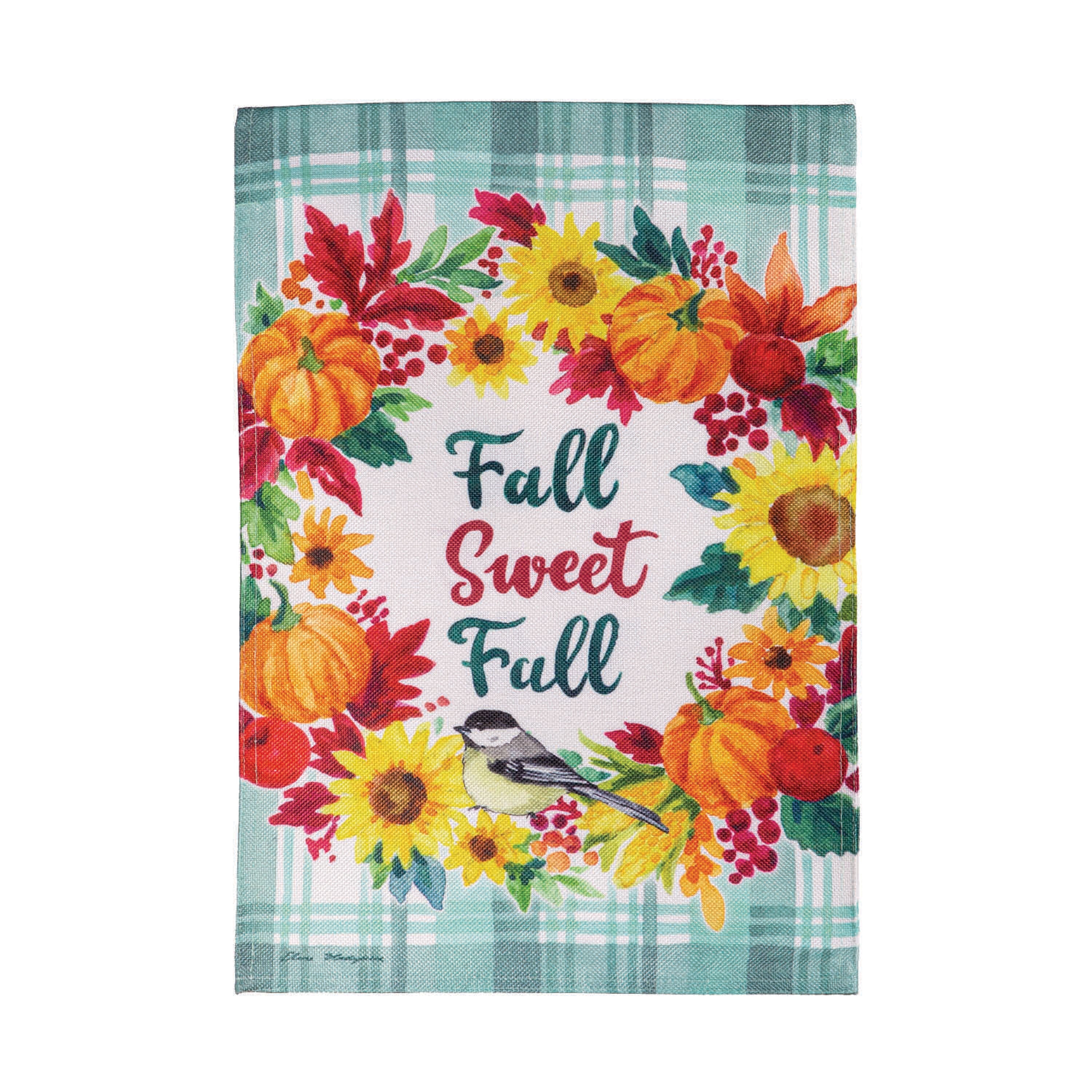 Fall Sweet Fall Burlap Garden Flag