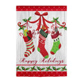 Happy Holidays Stocking Applique Garden Flag