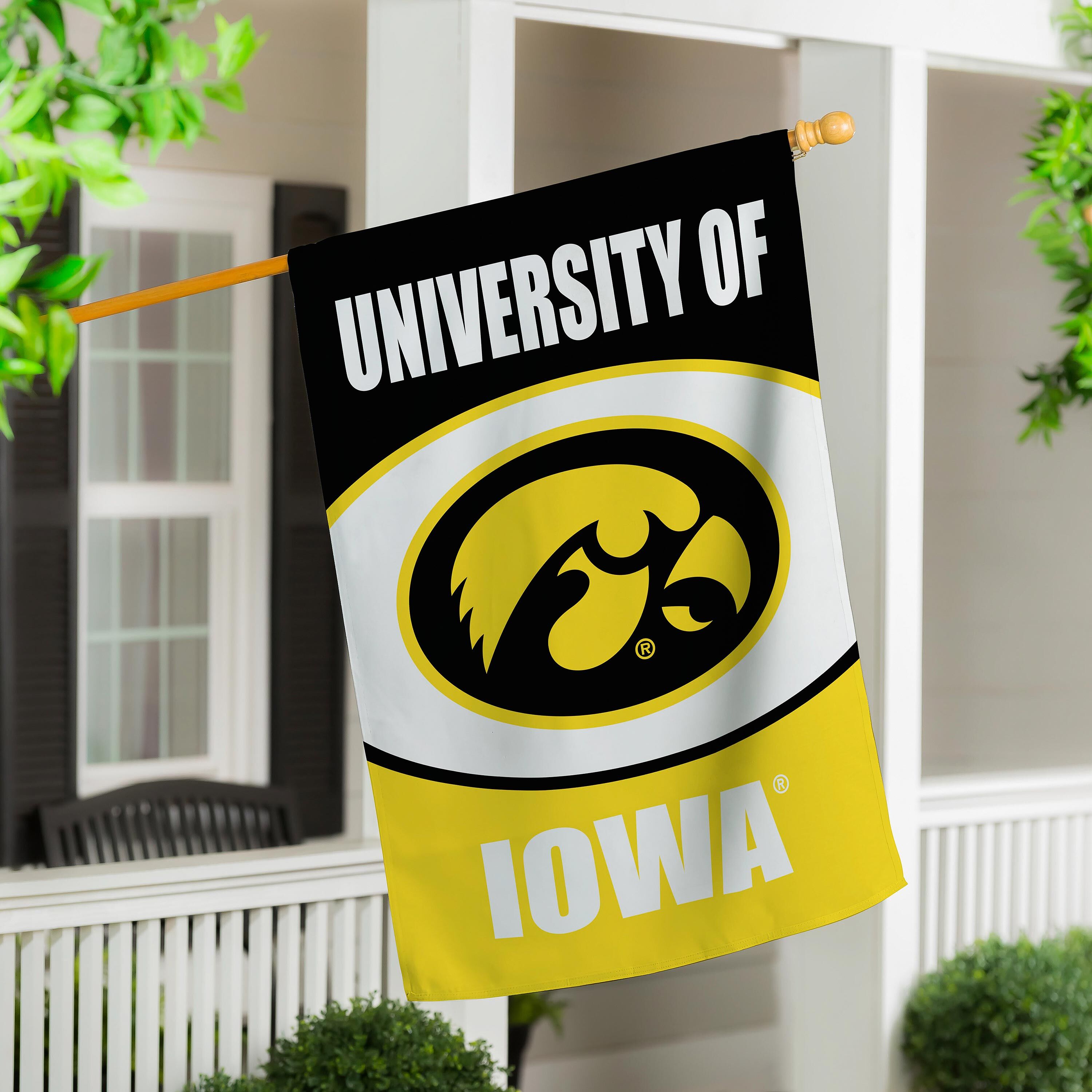 University of Iowa Suede House Flag