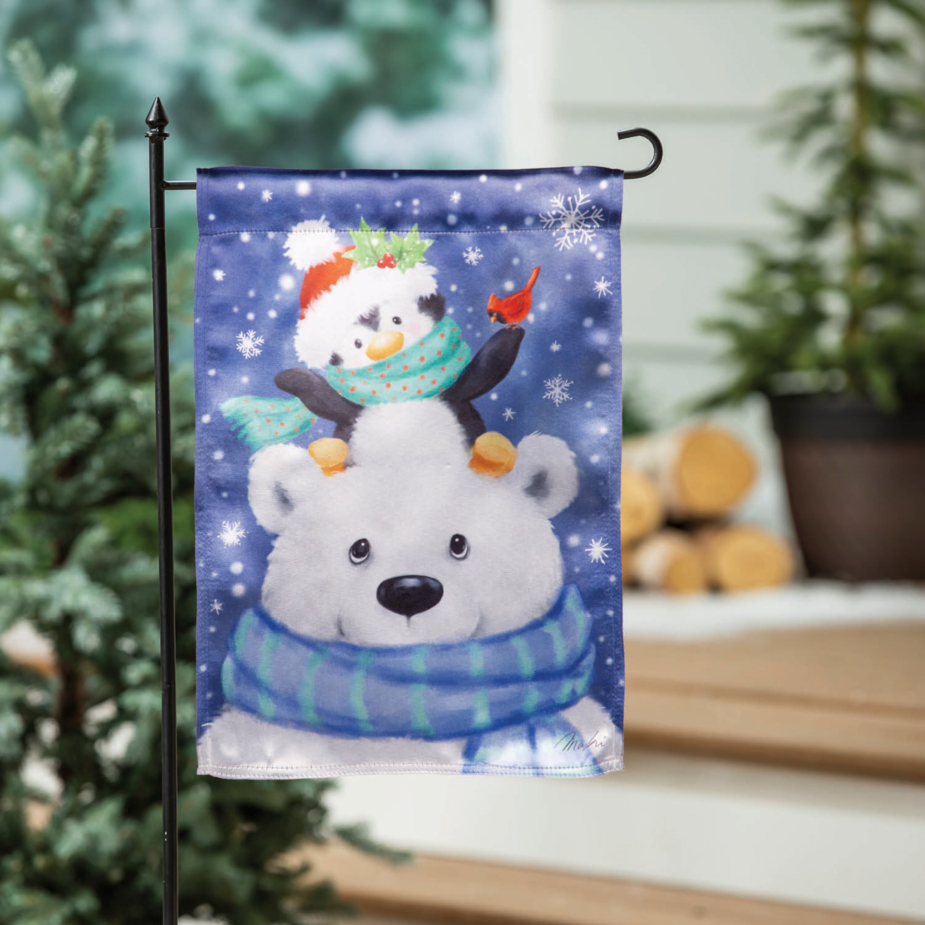 Polar Bear and Friends Lustre Garden Flag