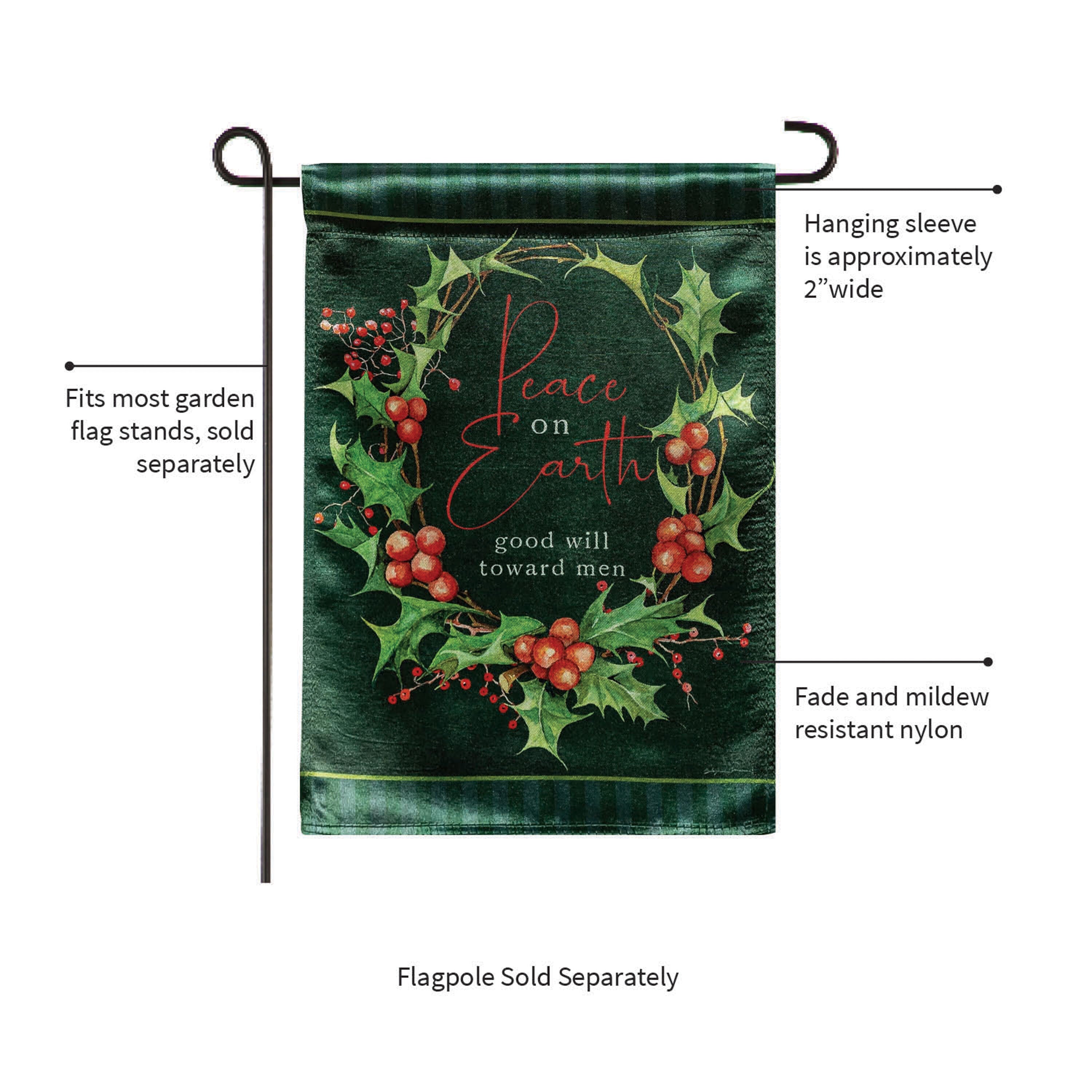 Peace on Earth Lustre Garden Flag