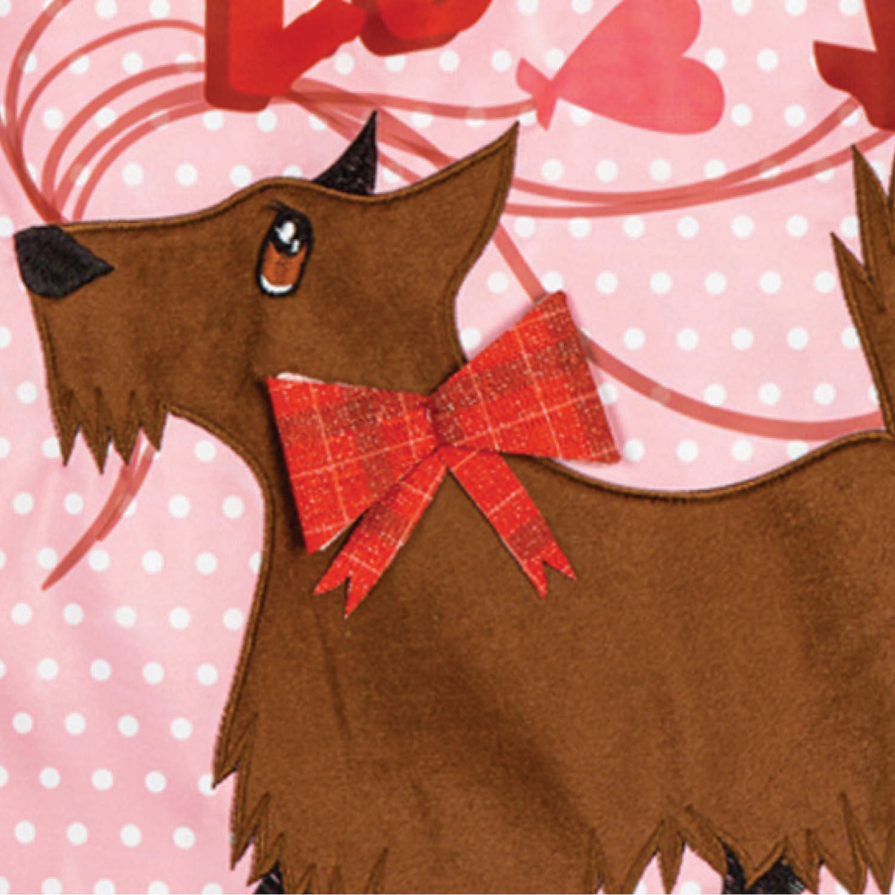 Puppy Love Applique Garden Flag