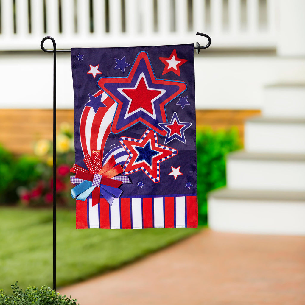 Stars and Stripes Applique Garden Flag