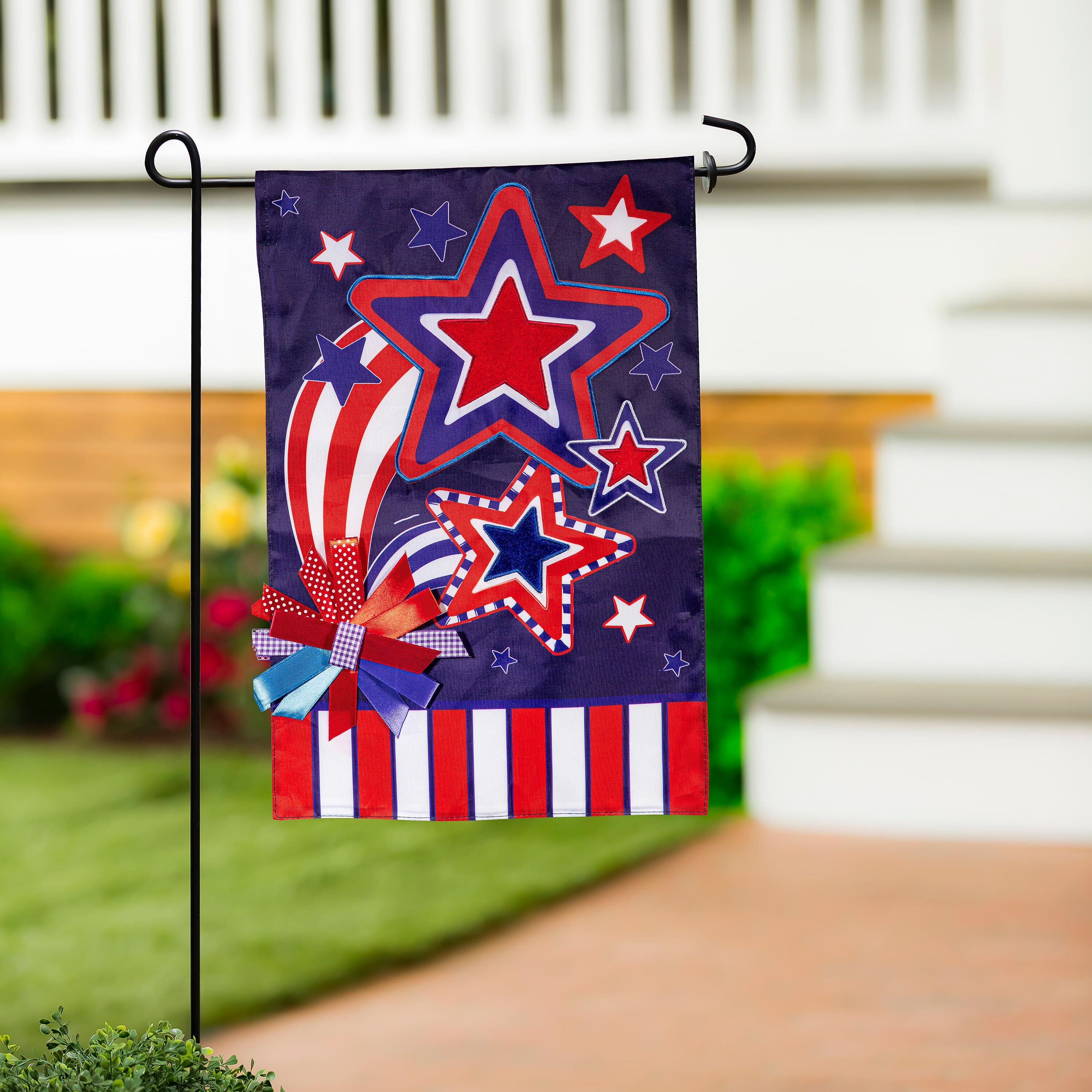 Stars and Stripes Applique Garden Flag