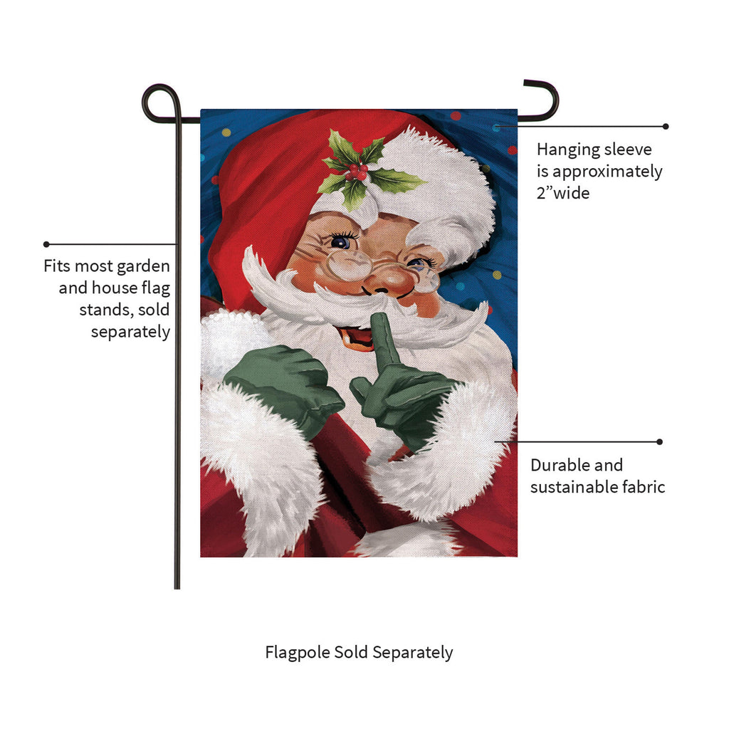 Traditional Santa Portrait Burlap Garden Flag