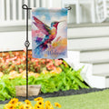 Watercolor Hummingbird Suede Garden Flag