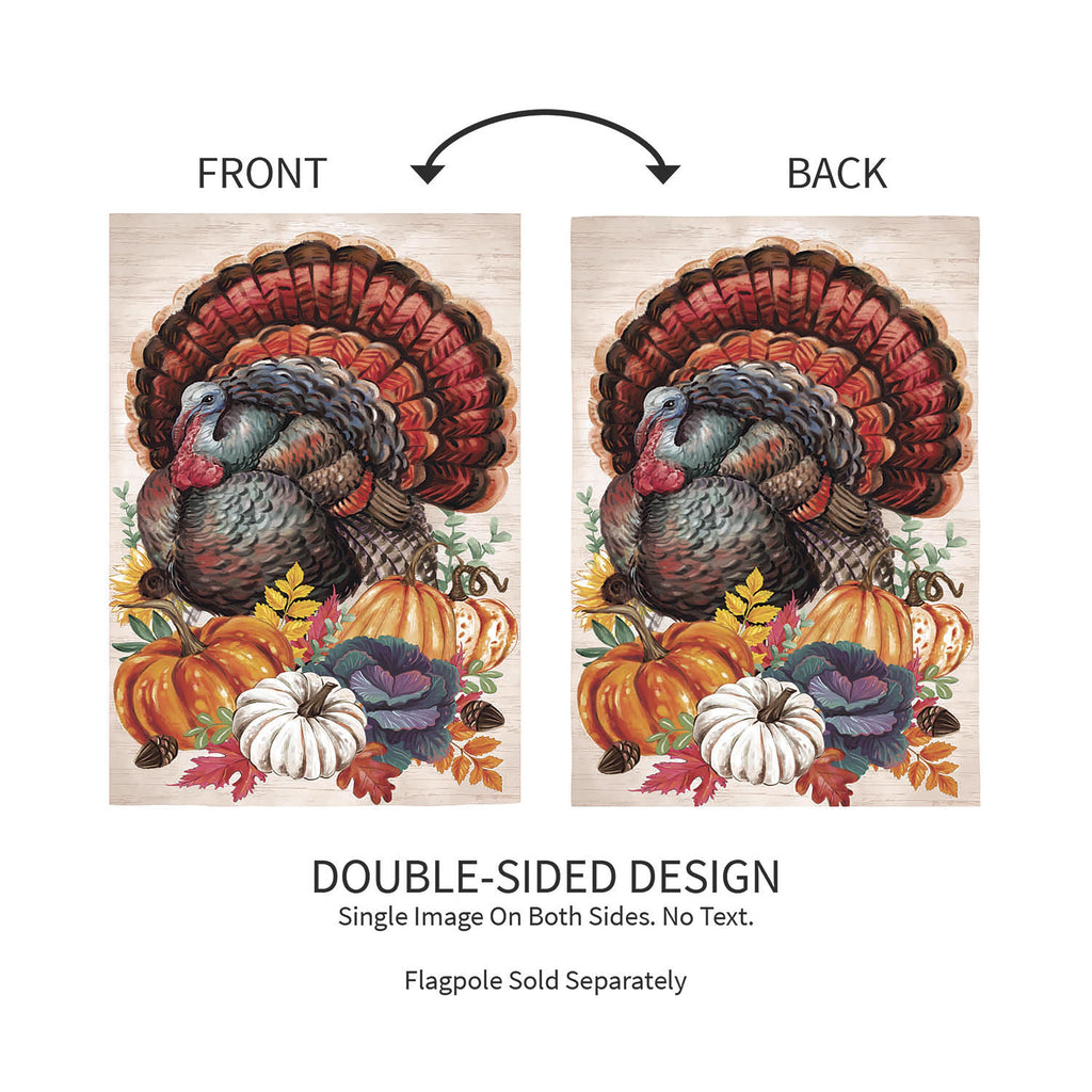 Elaborate Turkey Applique Garden Flag