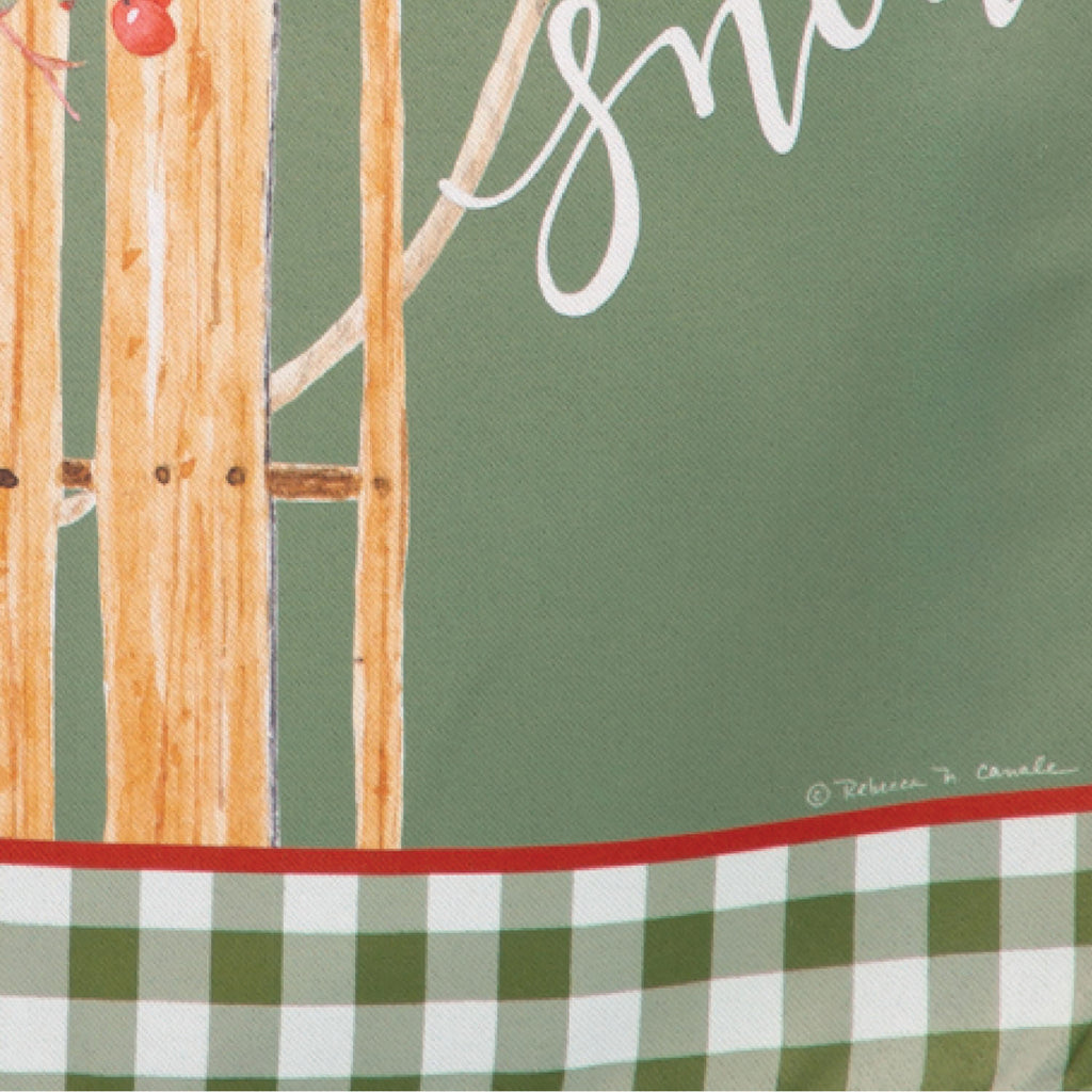 Let It Snow Sleigh Suede Garden Flag