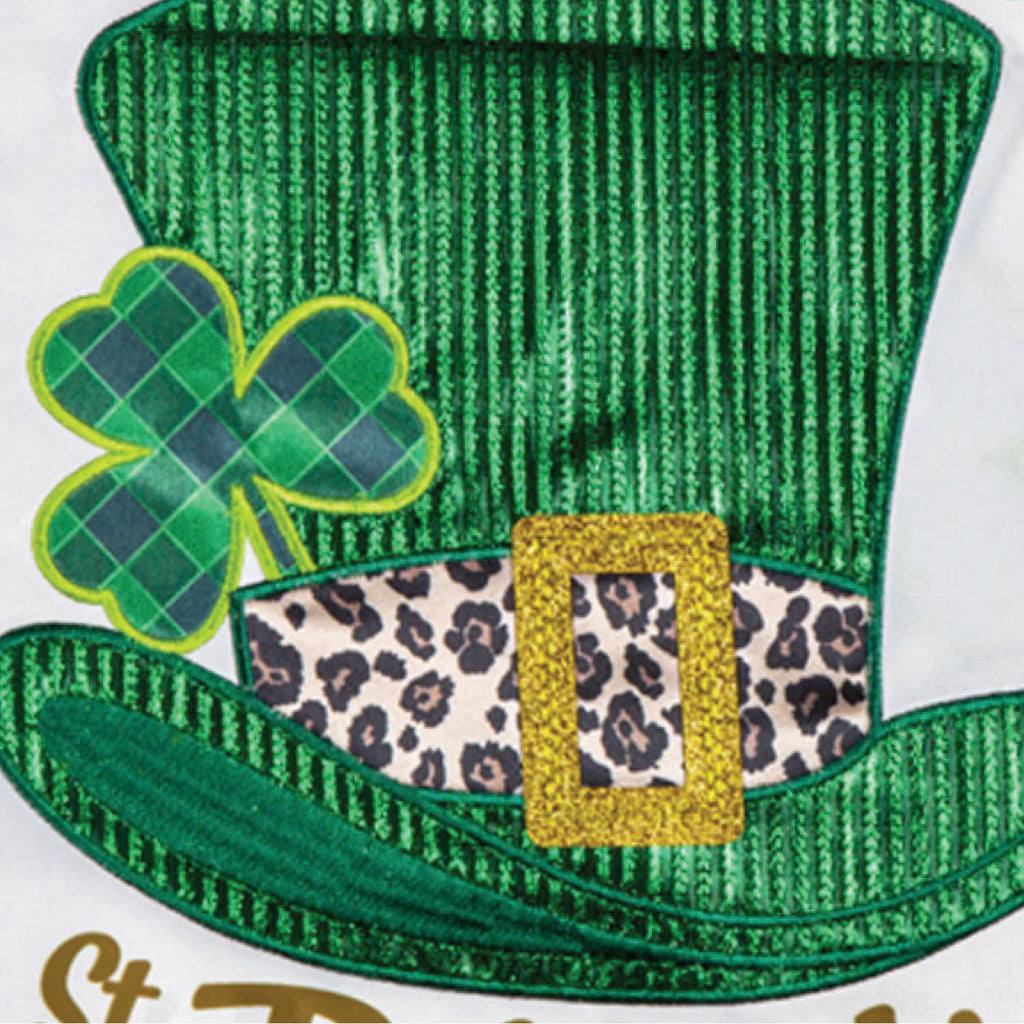 St. Patrick's Day Top Hat Applique Garden Flag