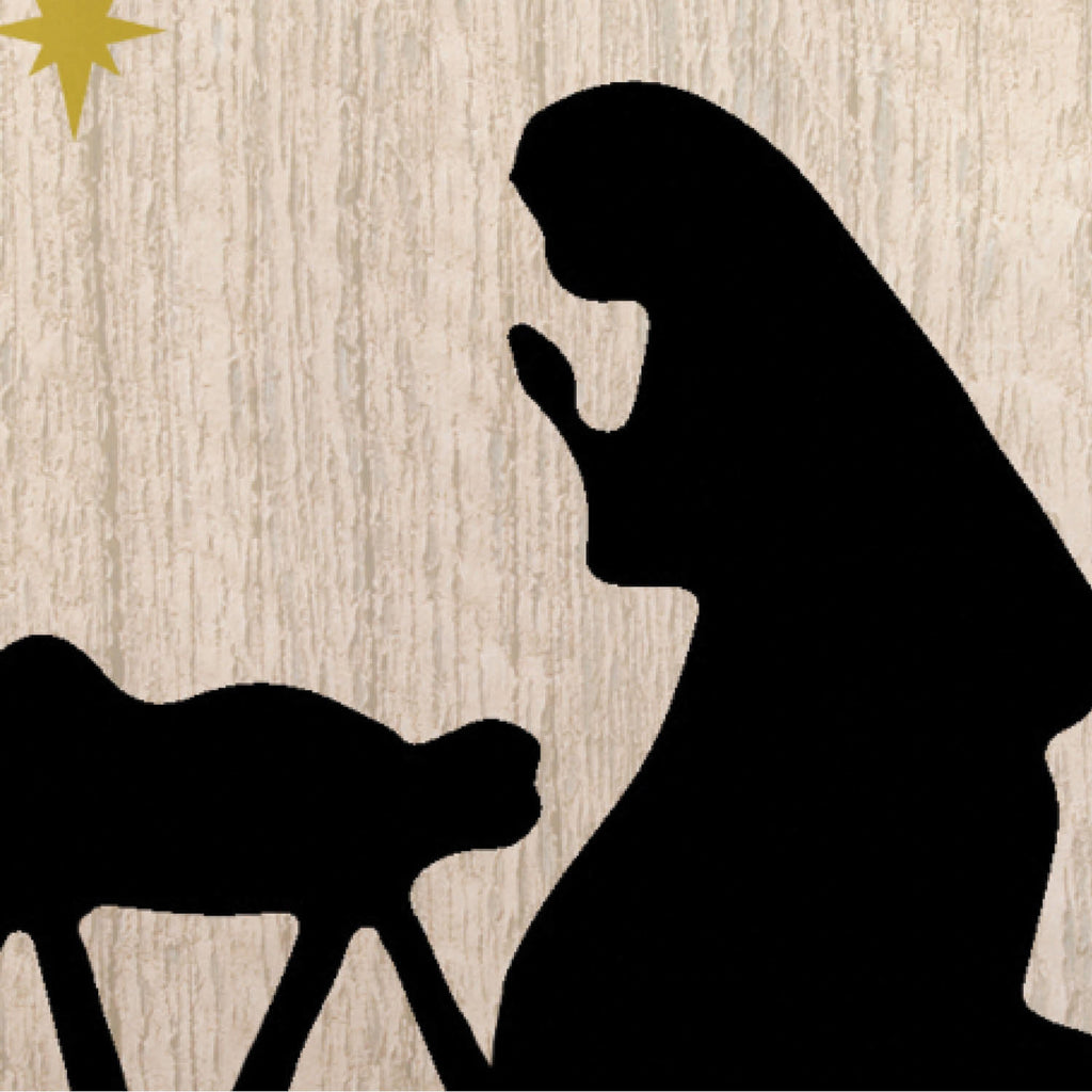 Nativity Silhouette Burlap Garden Flag