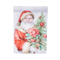 Cheerful Santa Applique Garden Flag
