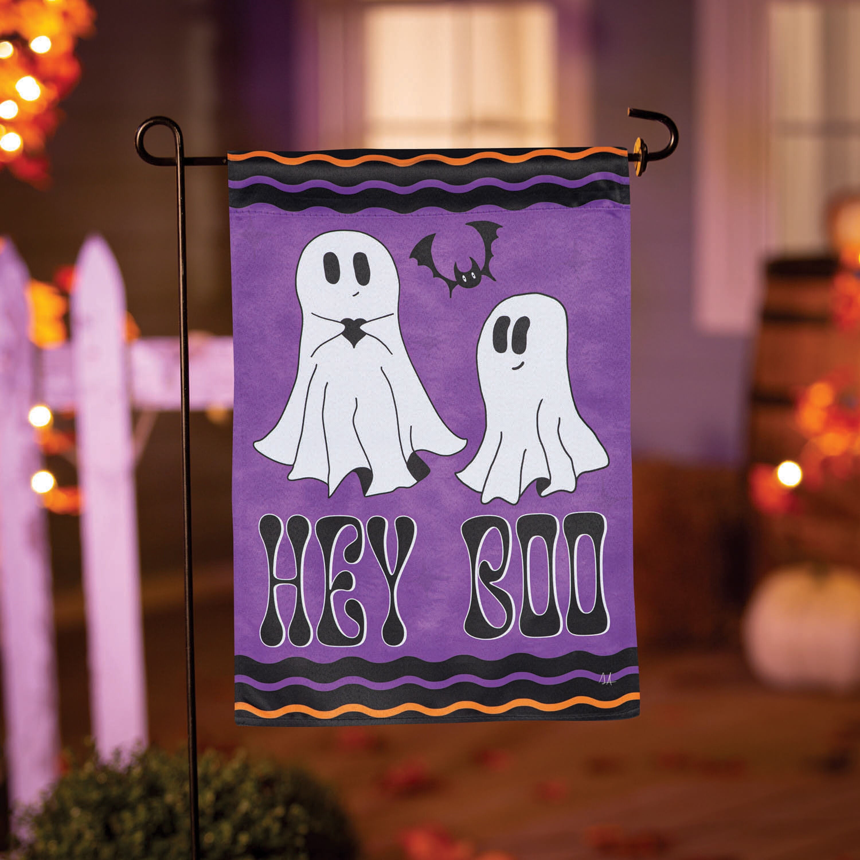Hey Boo Suede Garden Flag