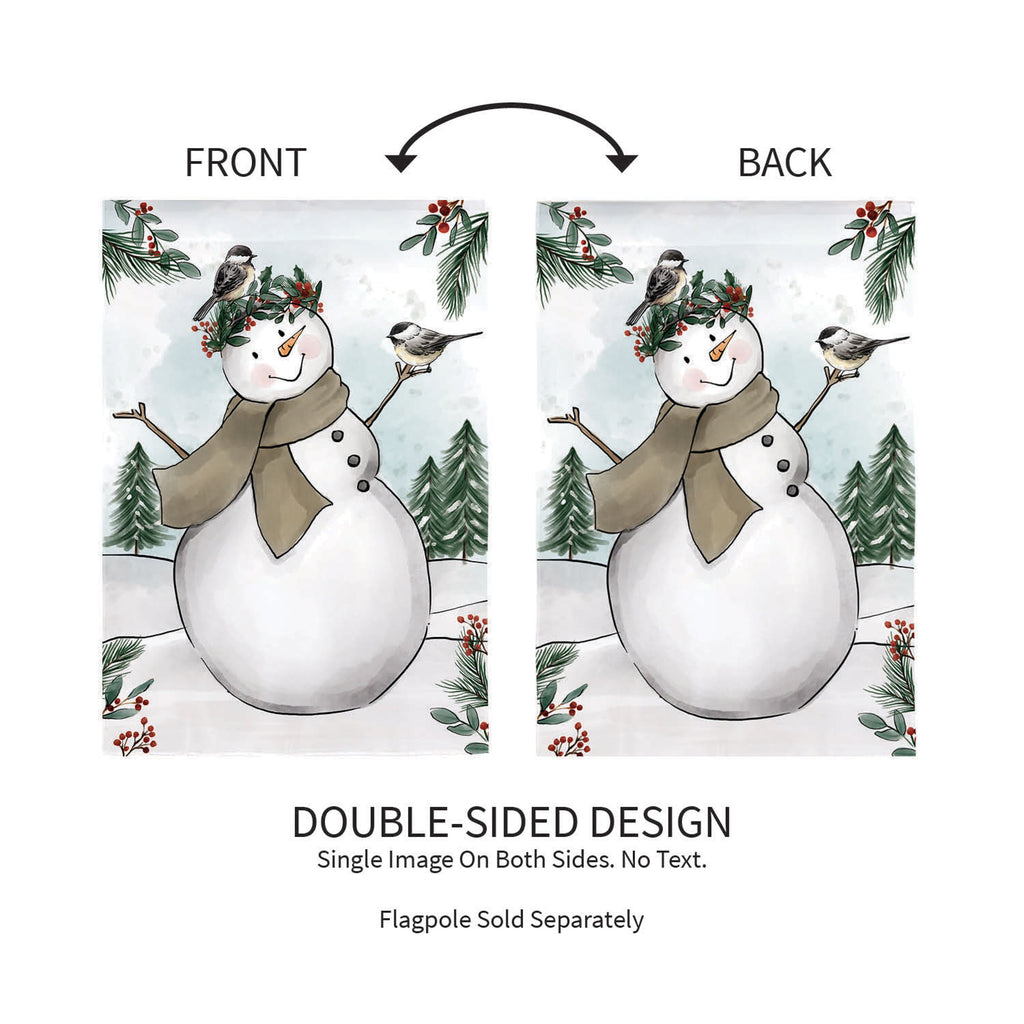 Snowman Applique Garden Flag