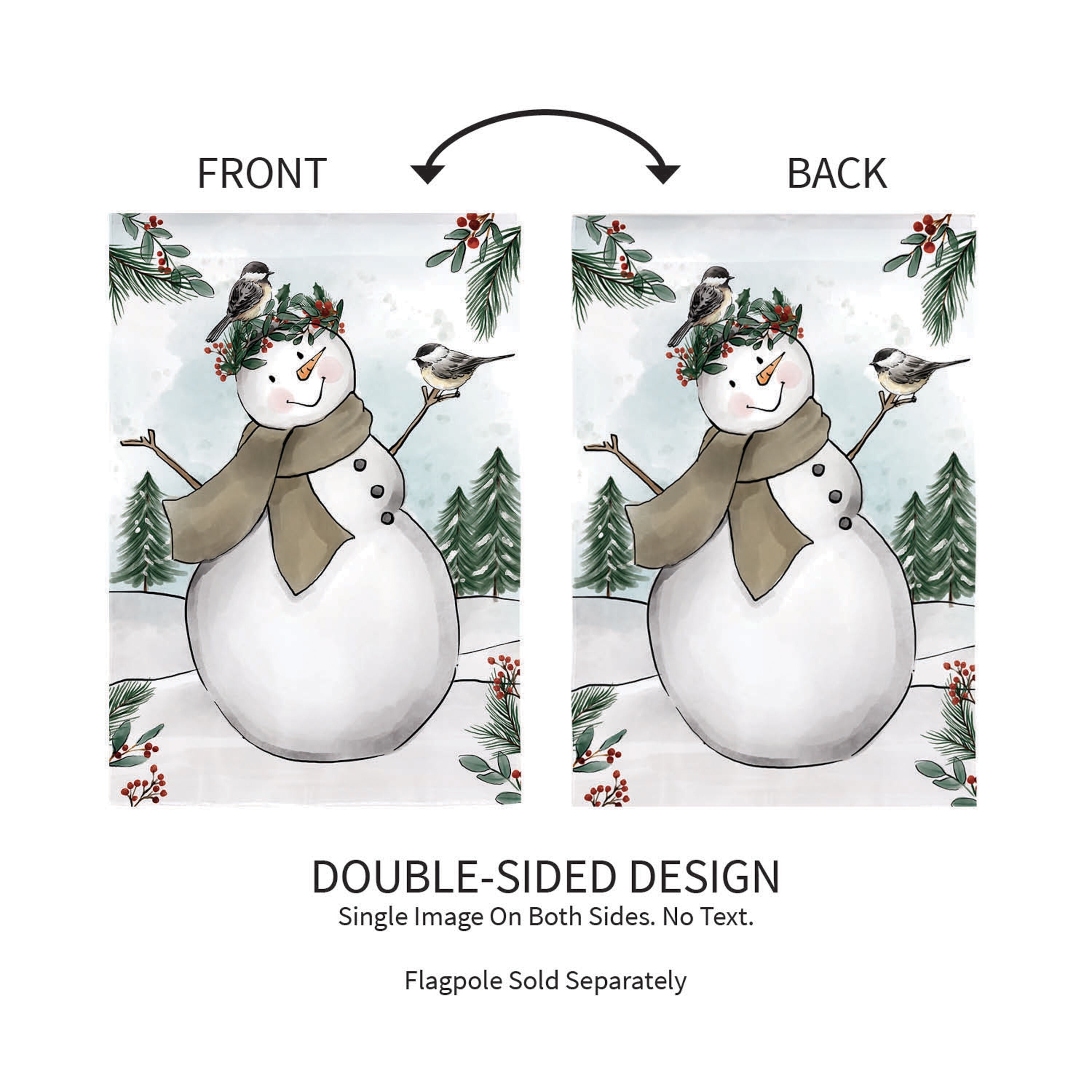 Snowman Applique Garden Flag