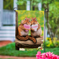 Valentine Chipmunks Suede Garden Flag
