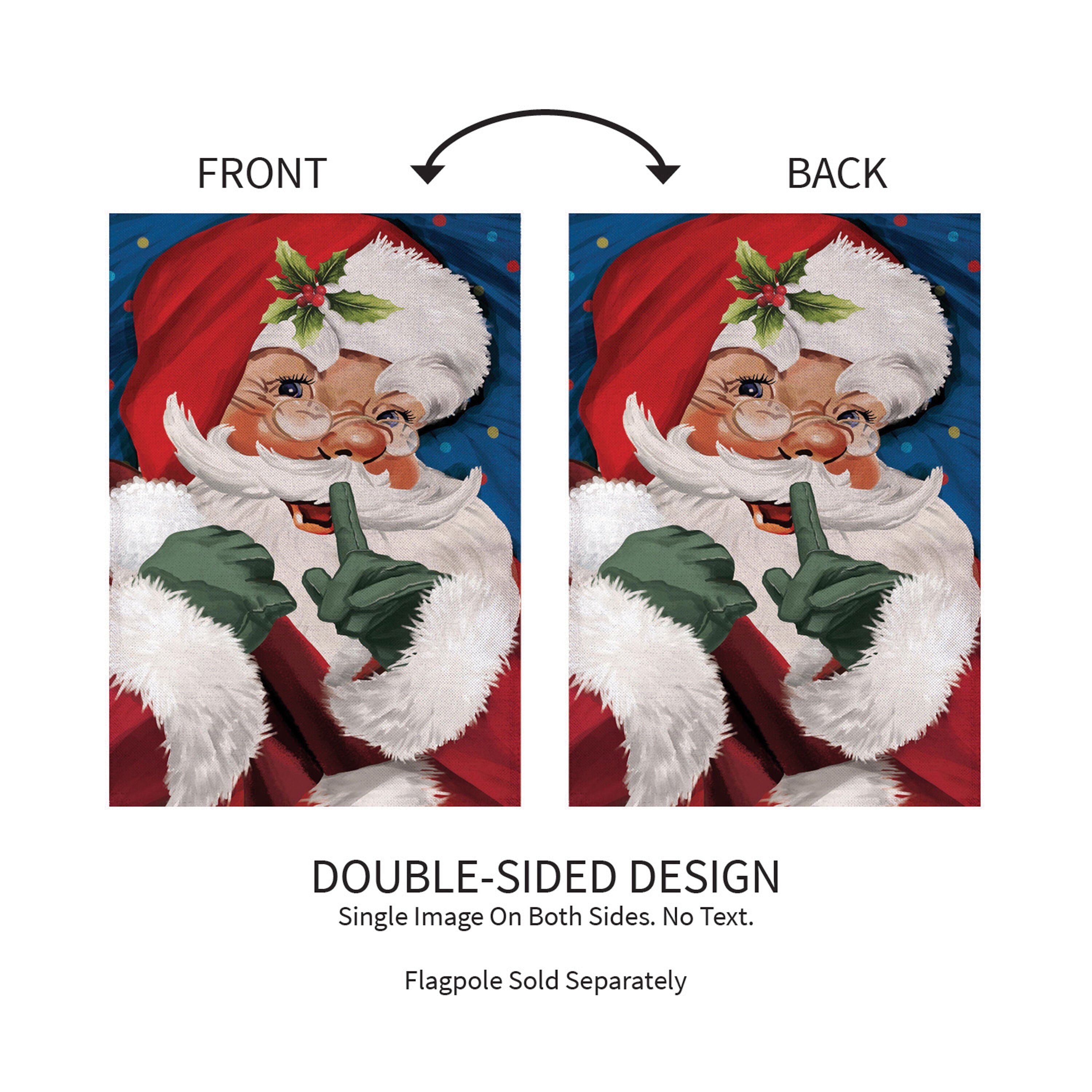 Traditional Santa Portrait Burlap Garden Flag