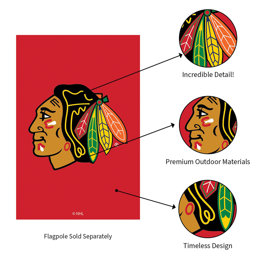 Chicago Blackhawks Applique Garden Flag
