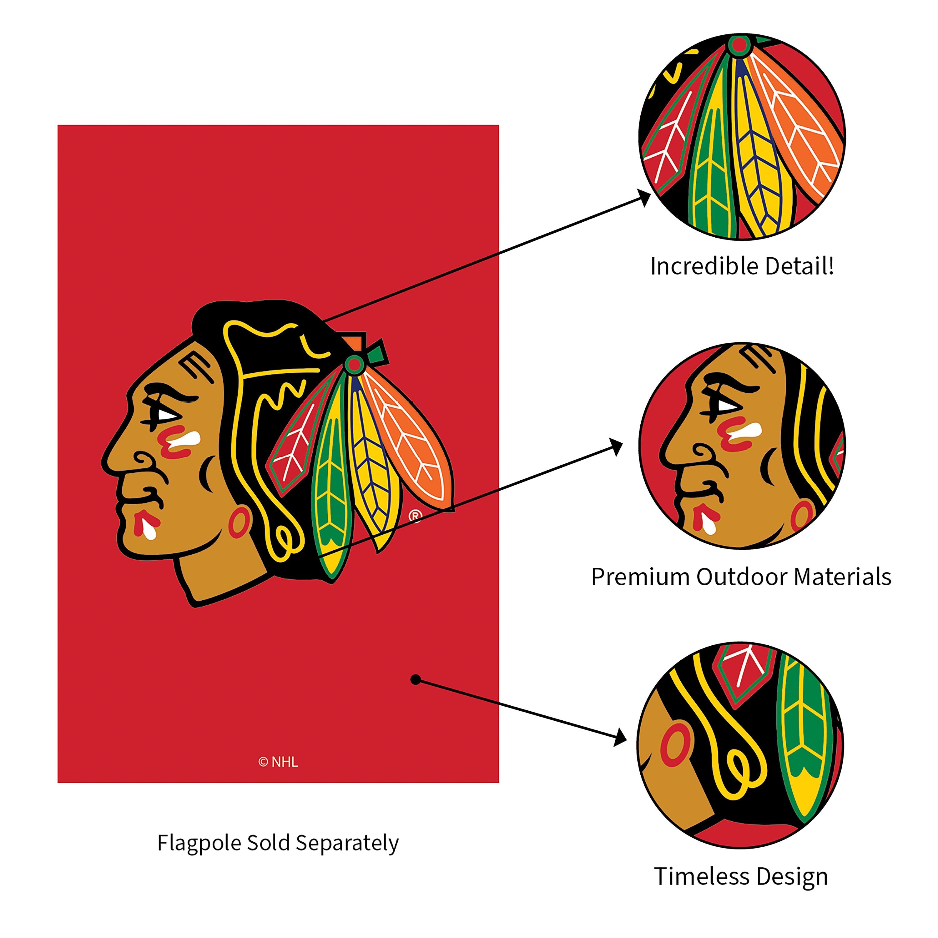Chicago Blackhawks Applique Garden Flag