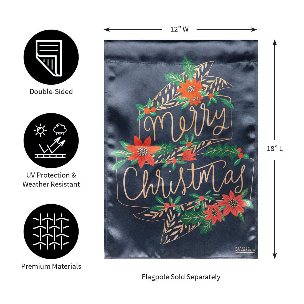 Merry Christmas Lustre Garden Flag