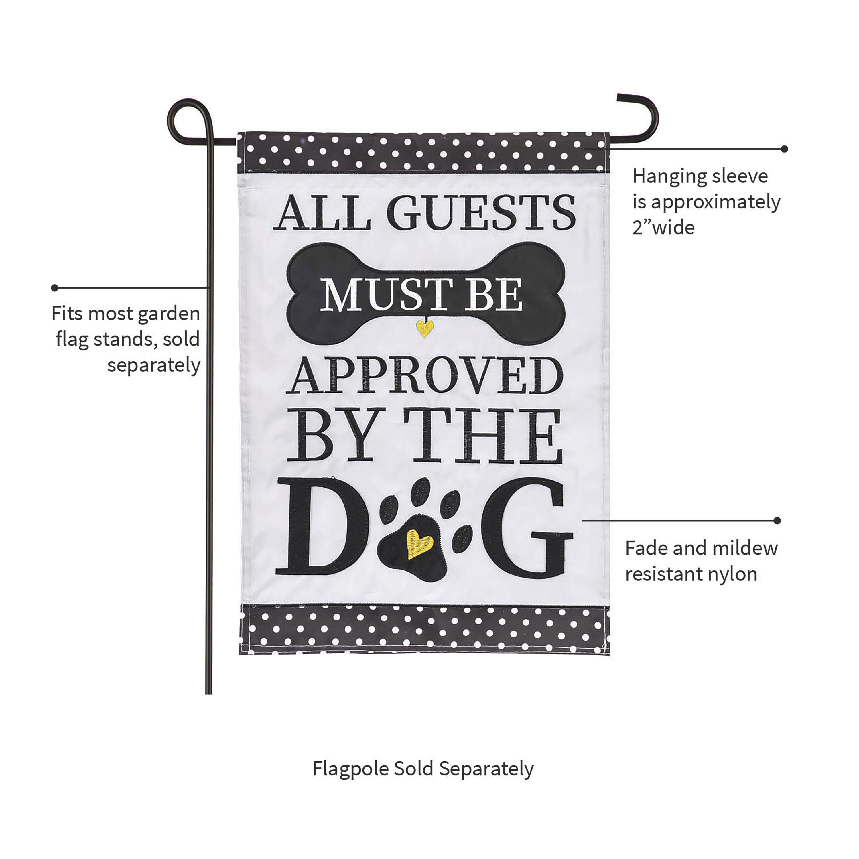 Approved by the Dog Garden Applique Flag