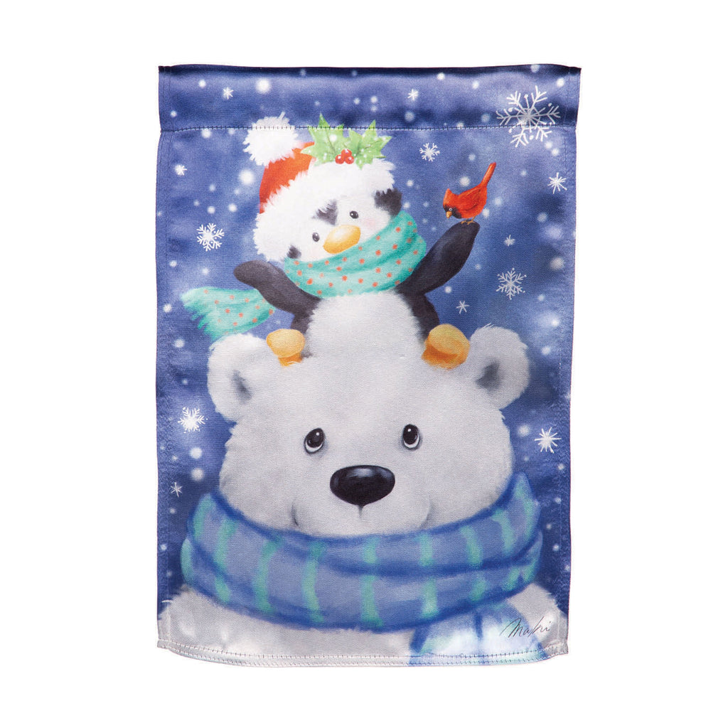 Polar Bear and Friends Lustre Garden Flag