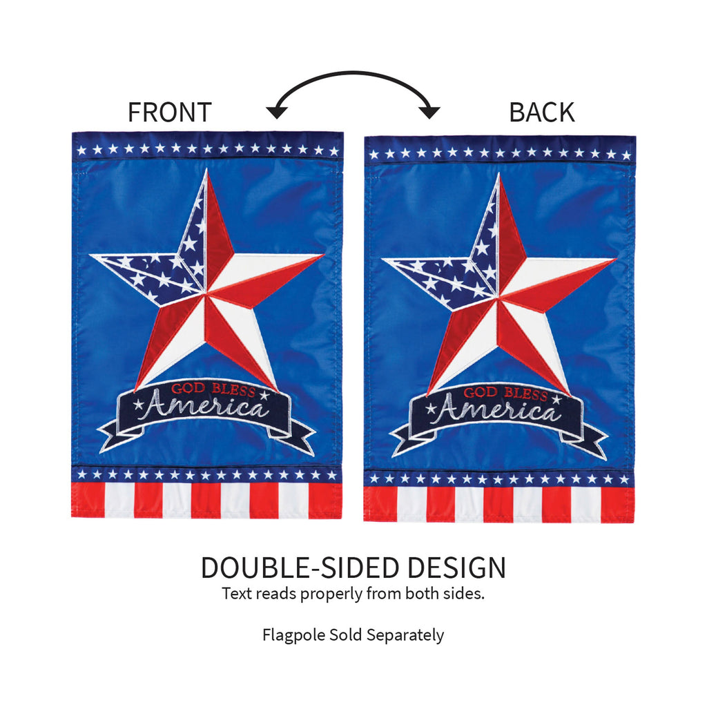 Patriotic Country Star Garden Applique Flag