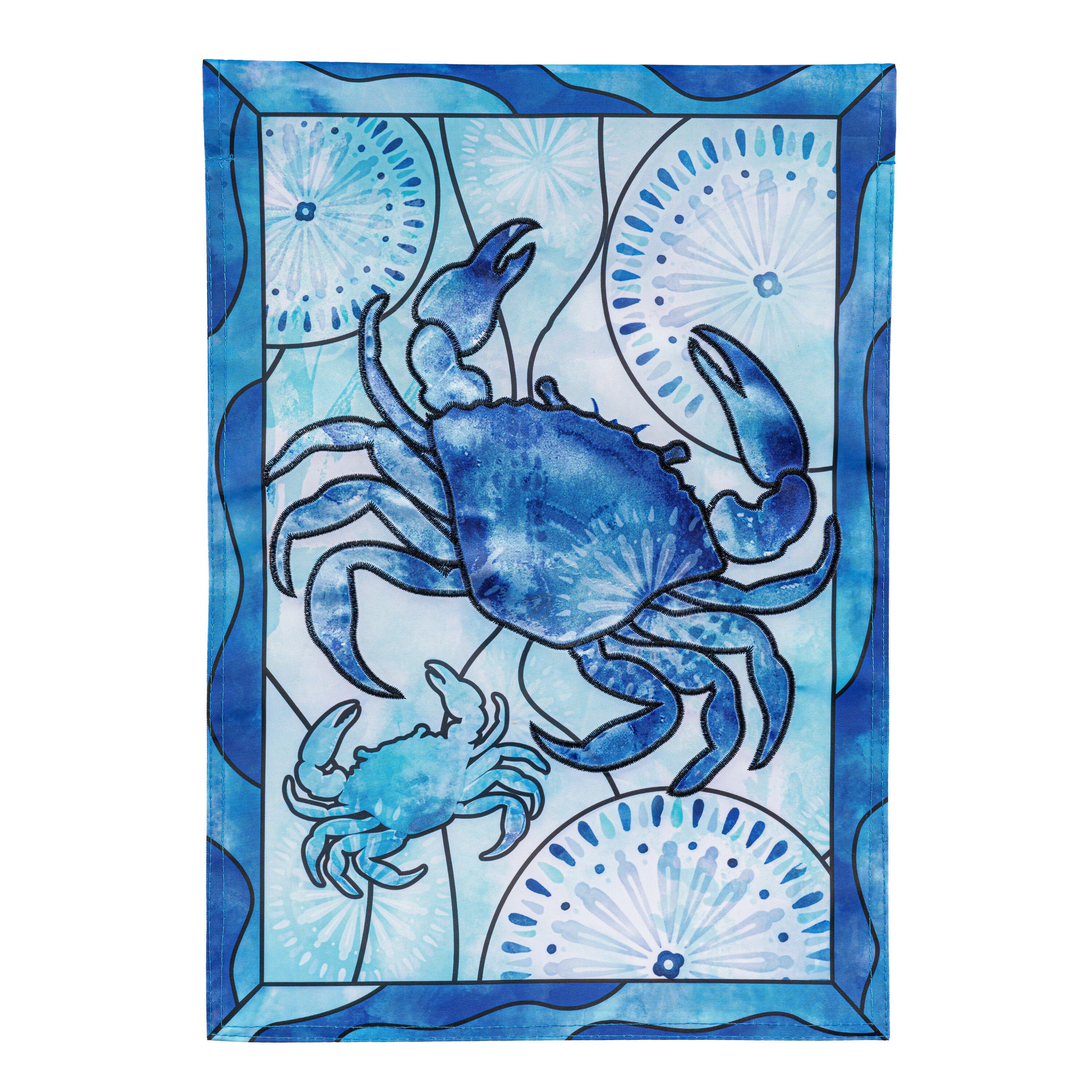 Seaside Retreat Framed Crab Applique Garden Flag