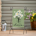 Hello Dainty Daisies Burlap Garden Flag