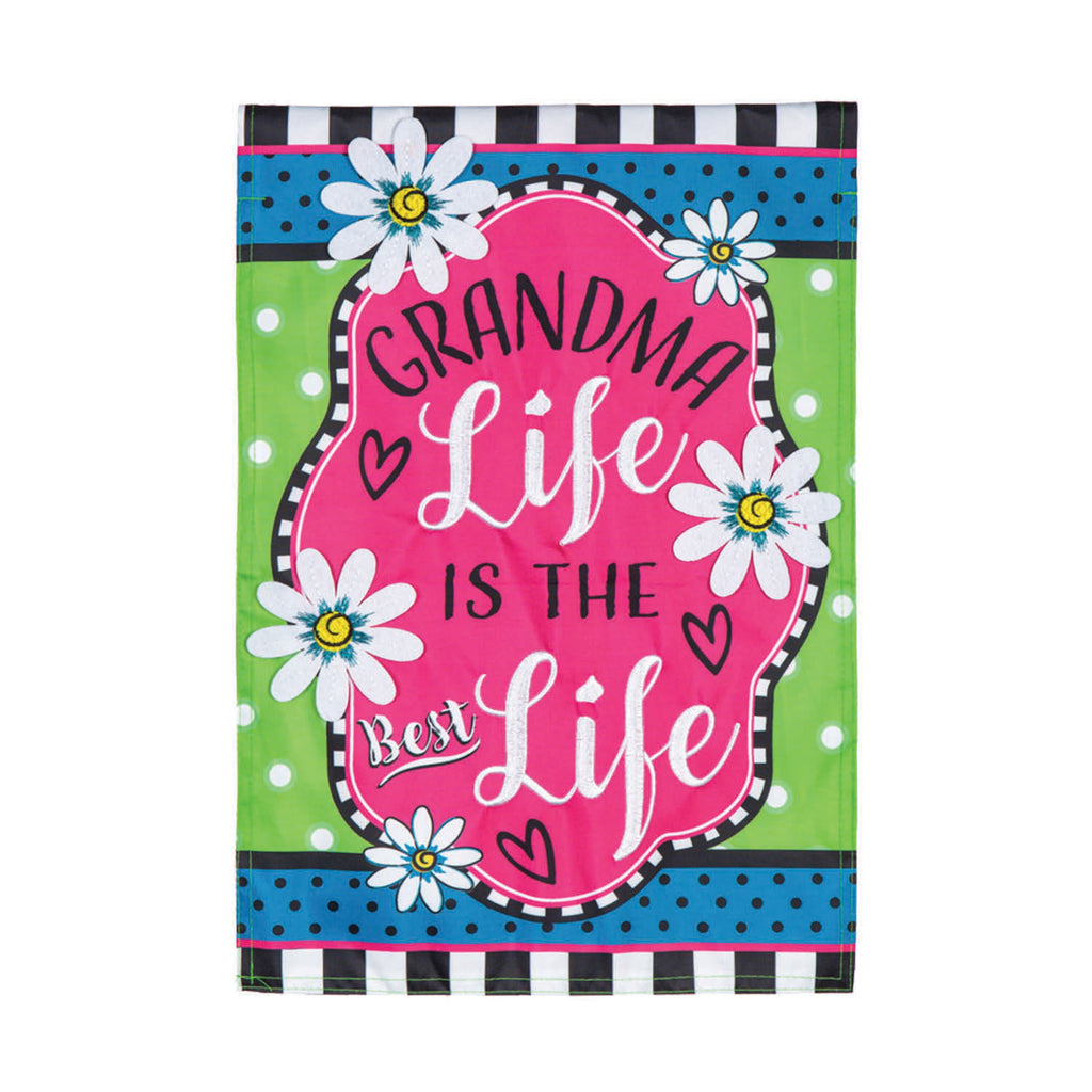 Grandma Life Applique Garden Flag