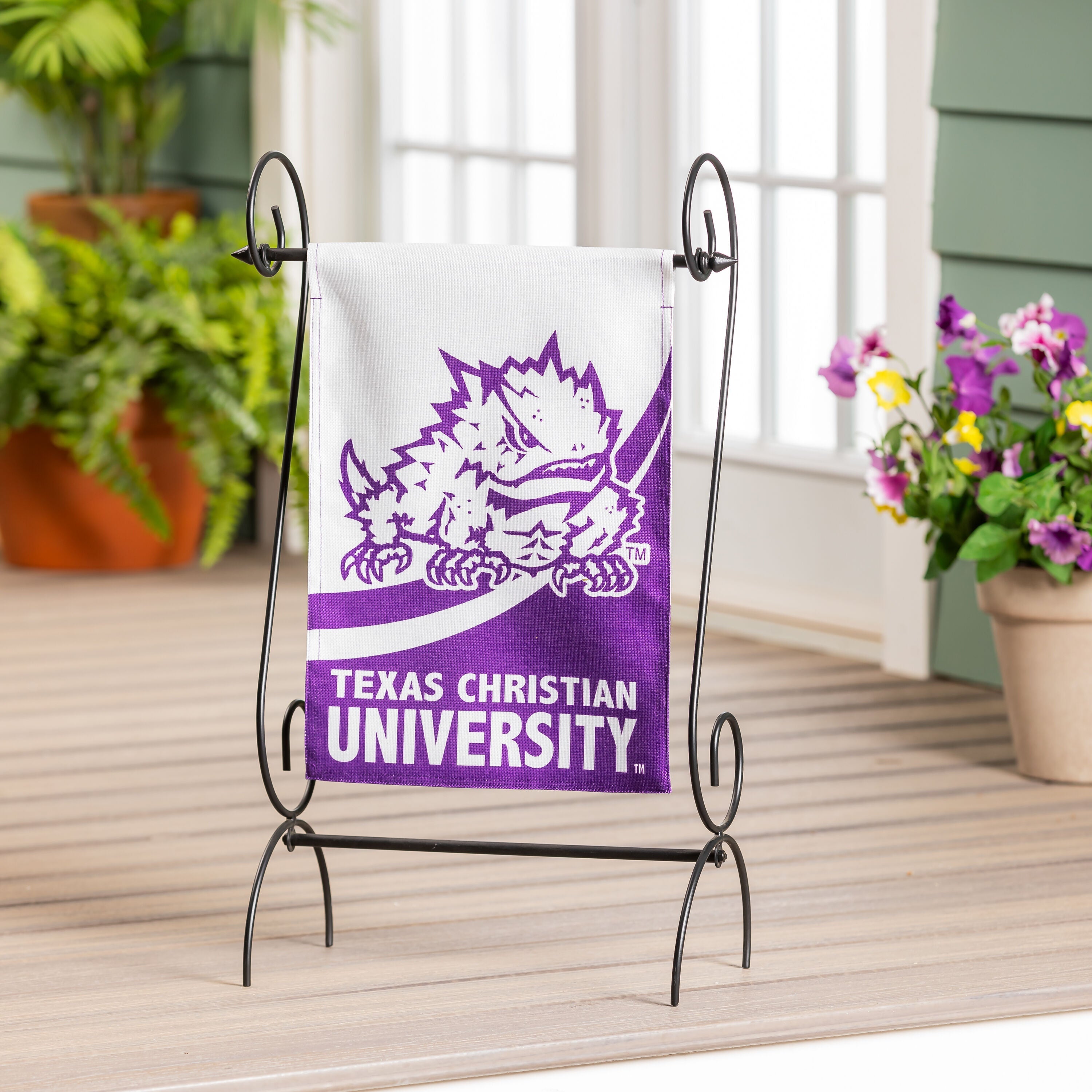 Texas Christian University Burlap Flag GDN Size