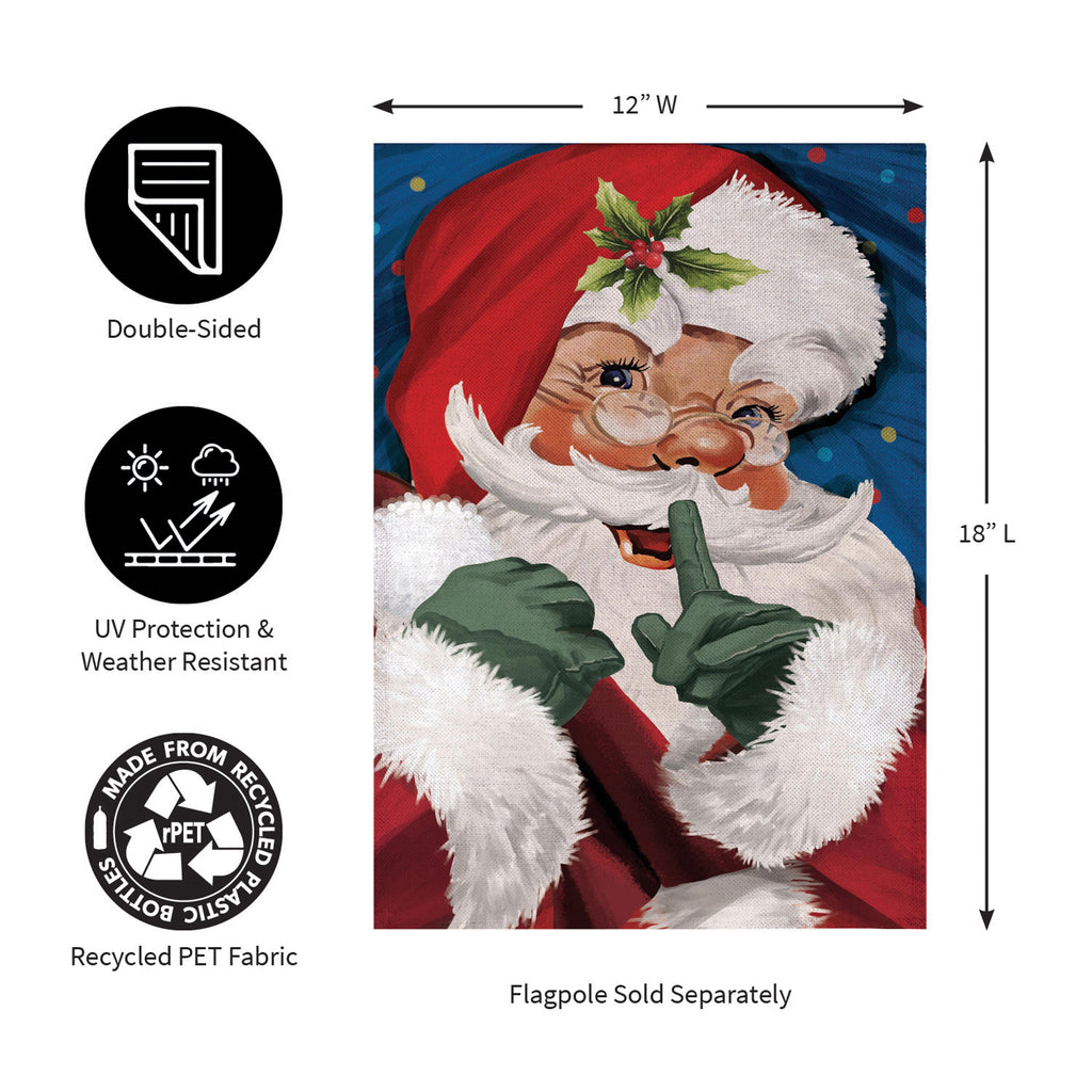 Traditional Santa Portrait Burlap Garden Flag