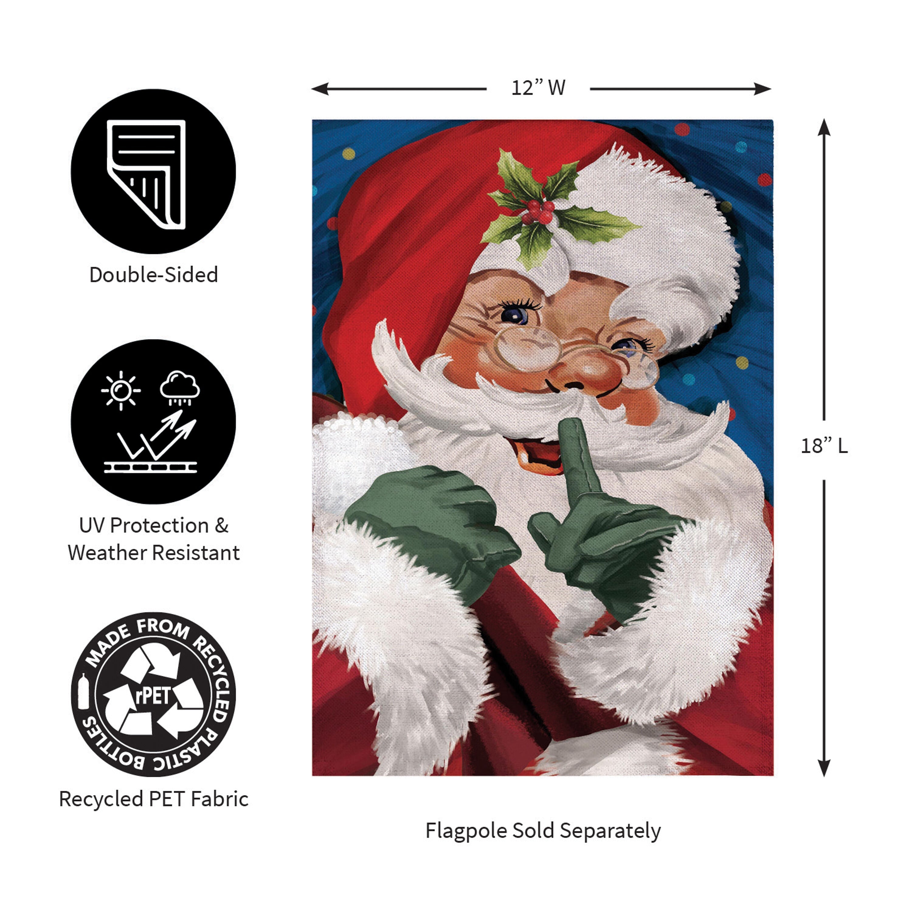 Traditional Santa Portrait Burlap Garden Flag