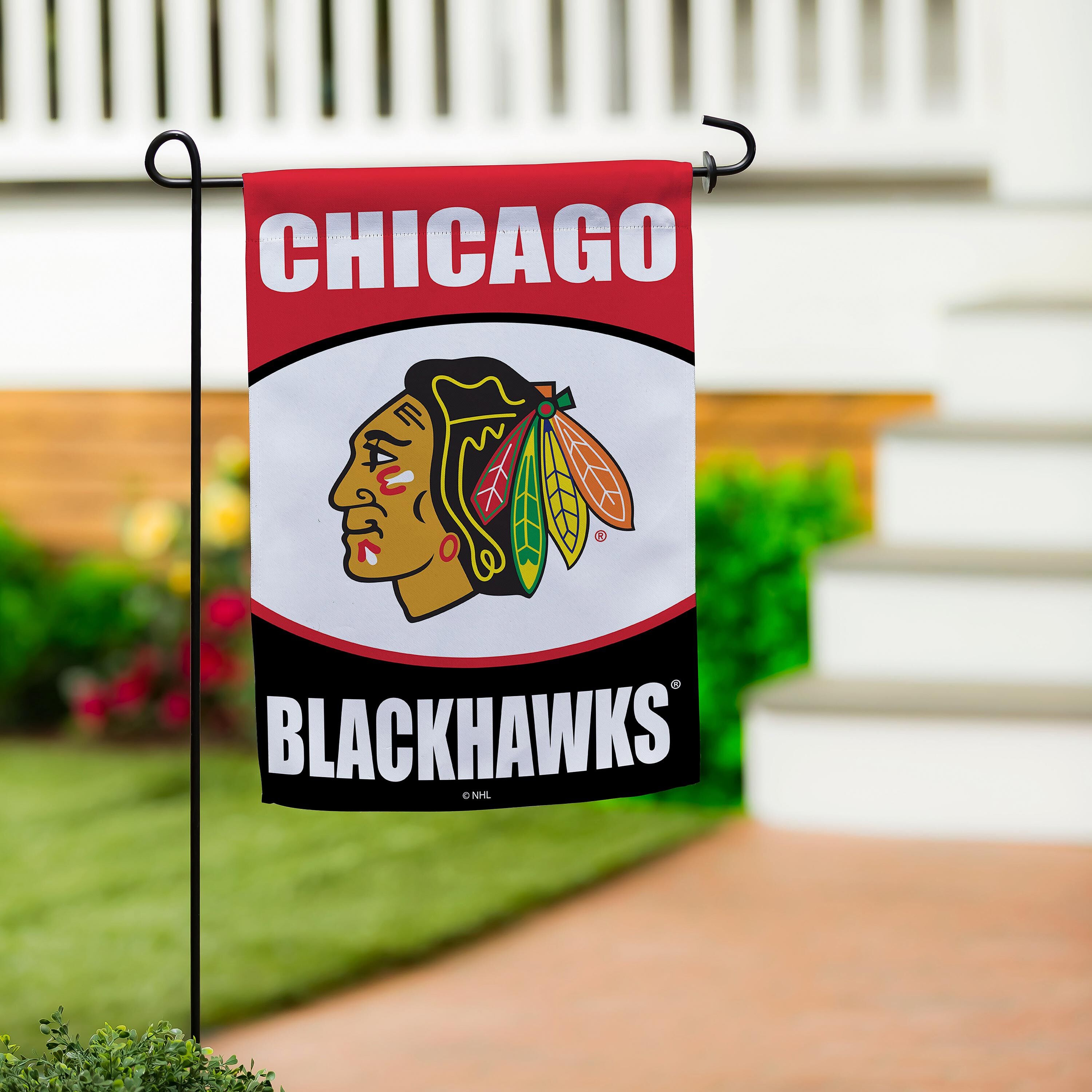 Chicago Blackhawks Suede Garden Flag