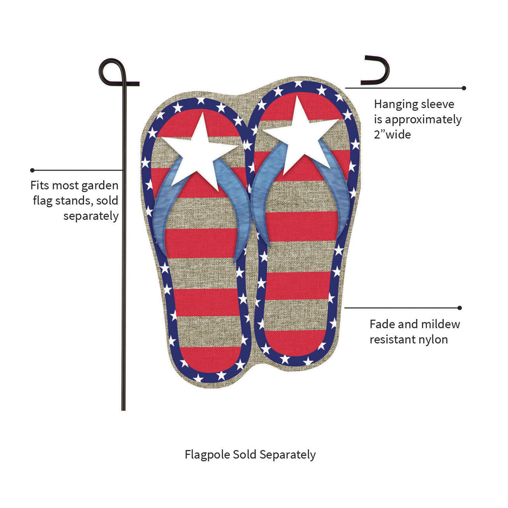 Garden Burlap Patriotic Flip Flops Flag