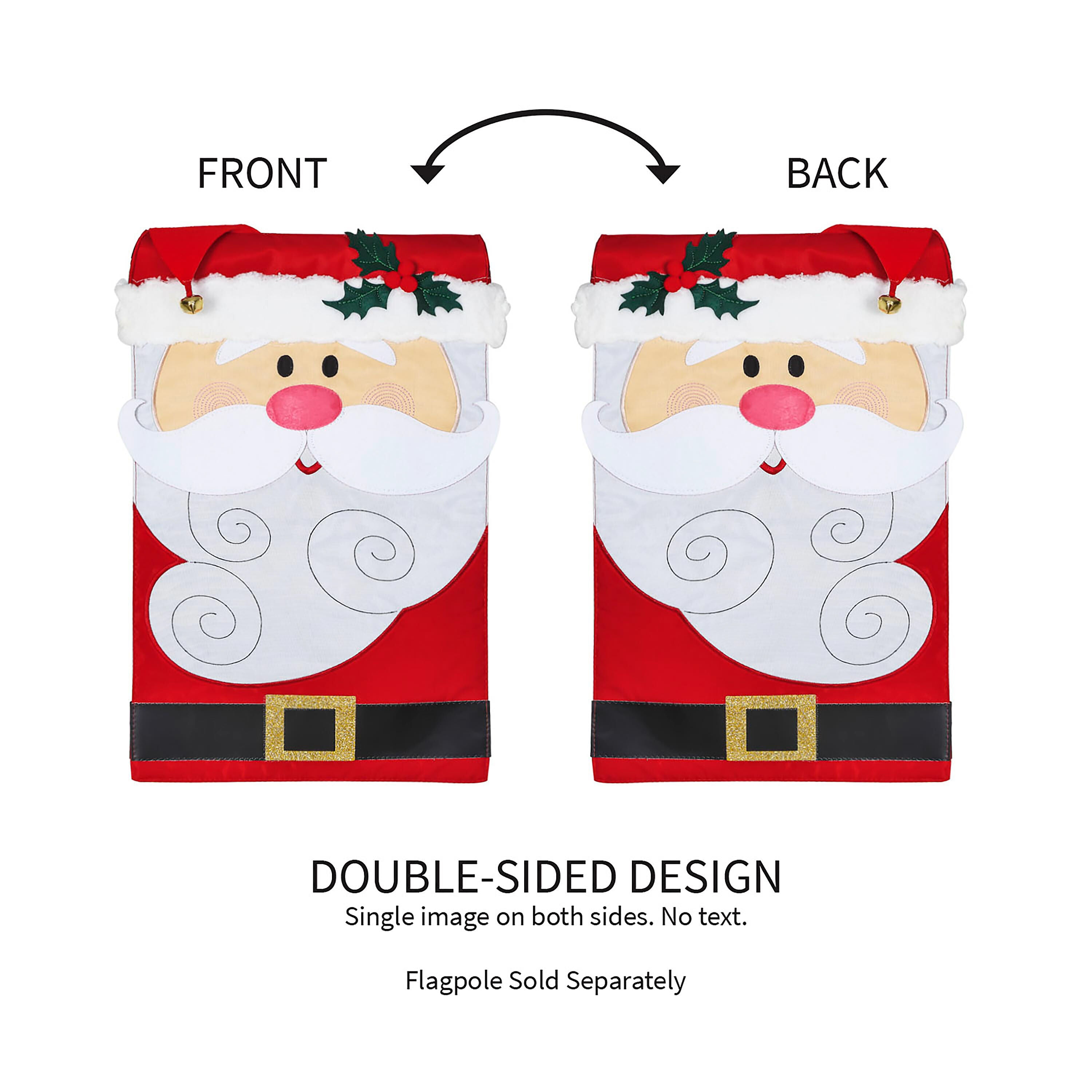 Santa Claus Garden Applique Flag
