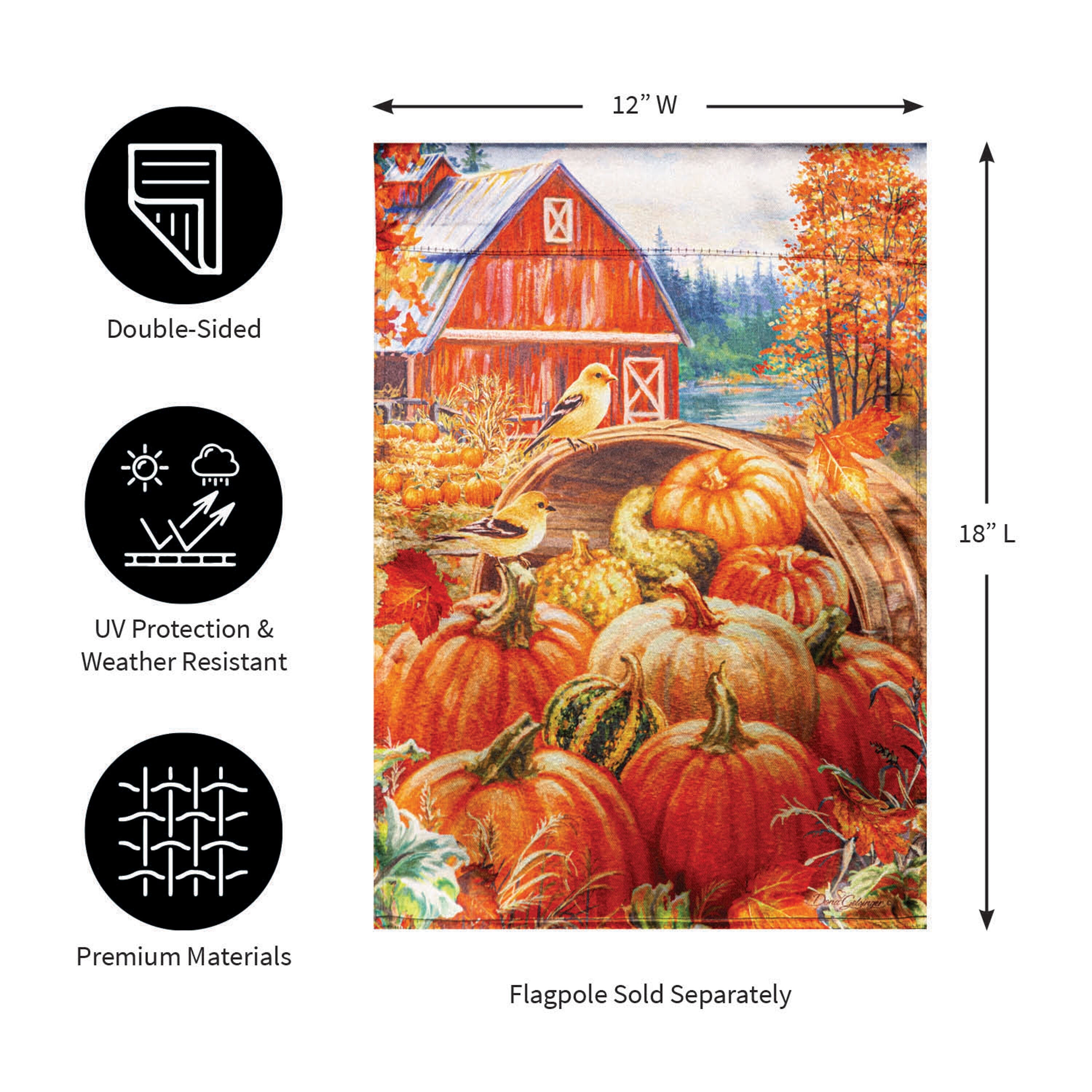 Red Barn Lustre Garden Flag