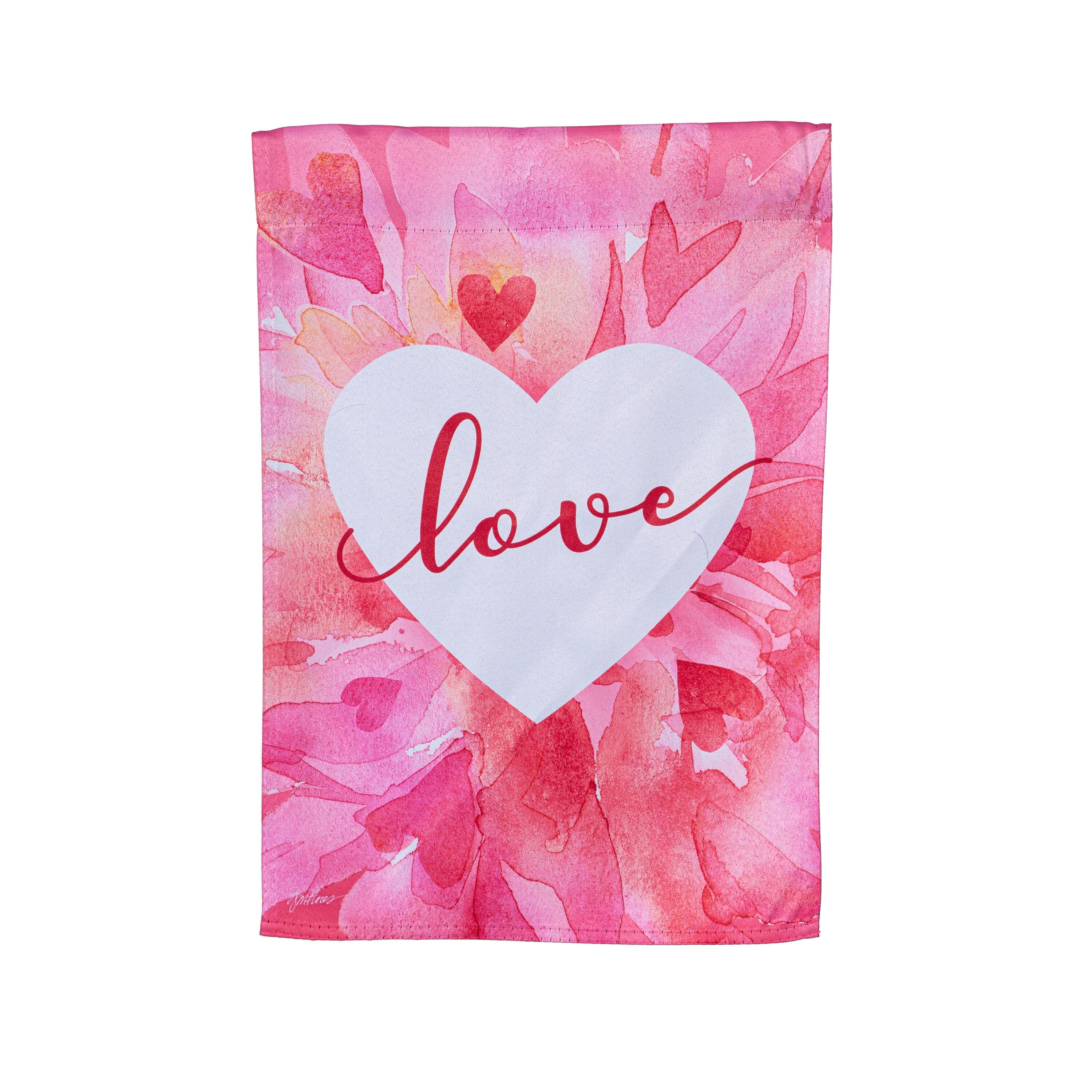Petal Heart Valentine's Day Suede Garden Flag