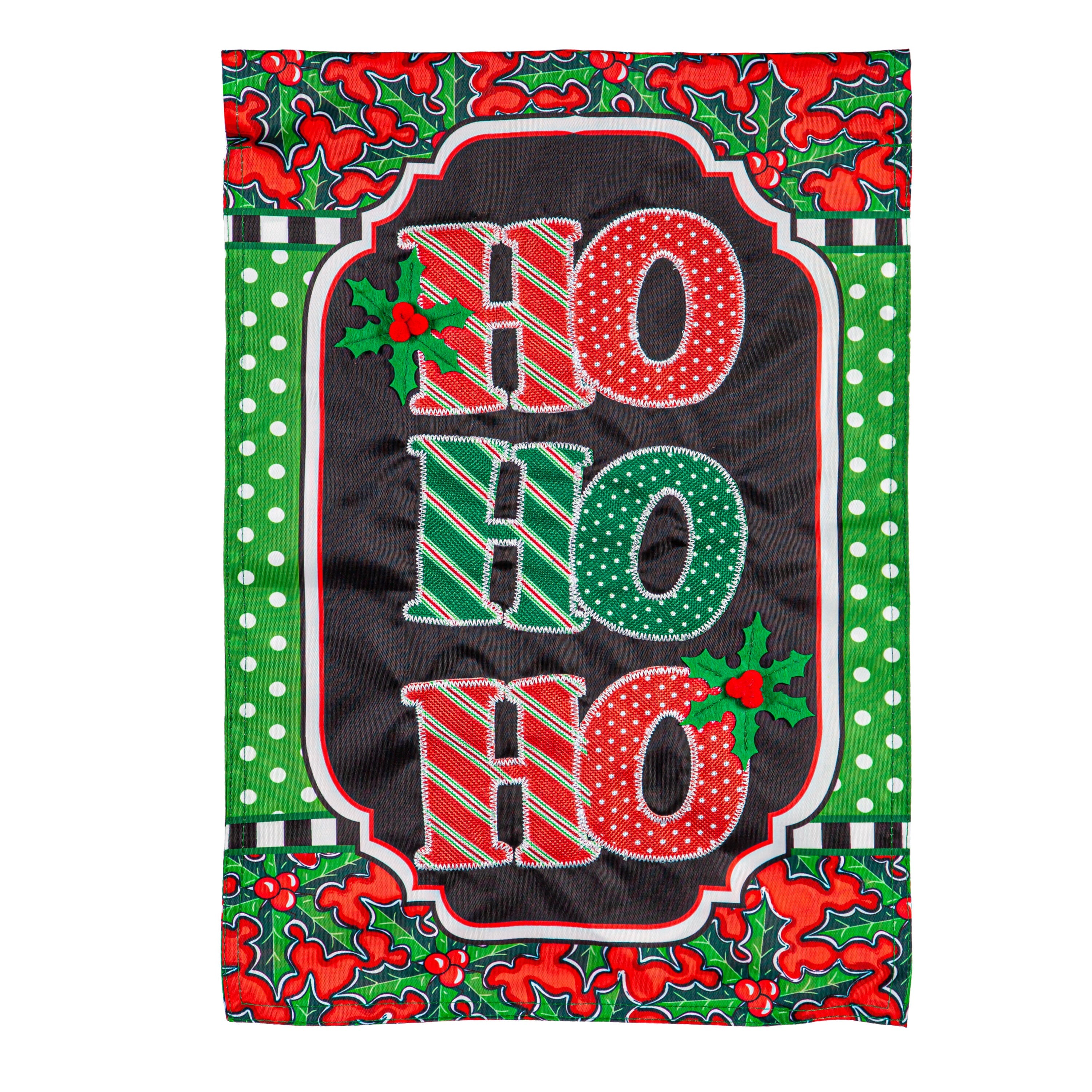 Ho Ho Ho Applique Garden Flag