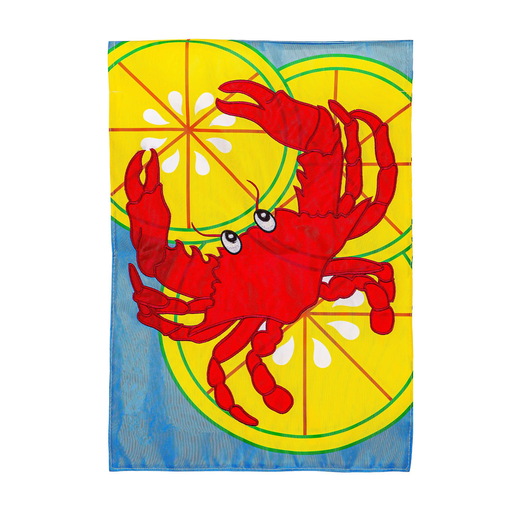 Crab Fest Applique Garden Flag