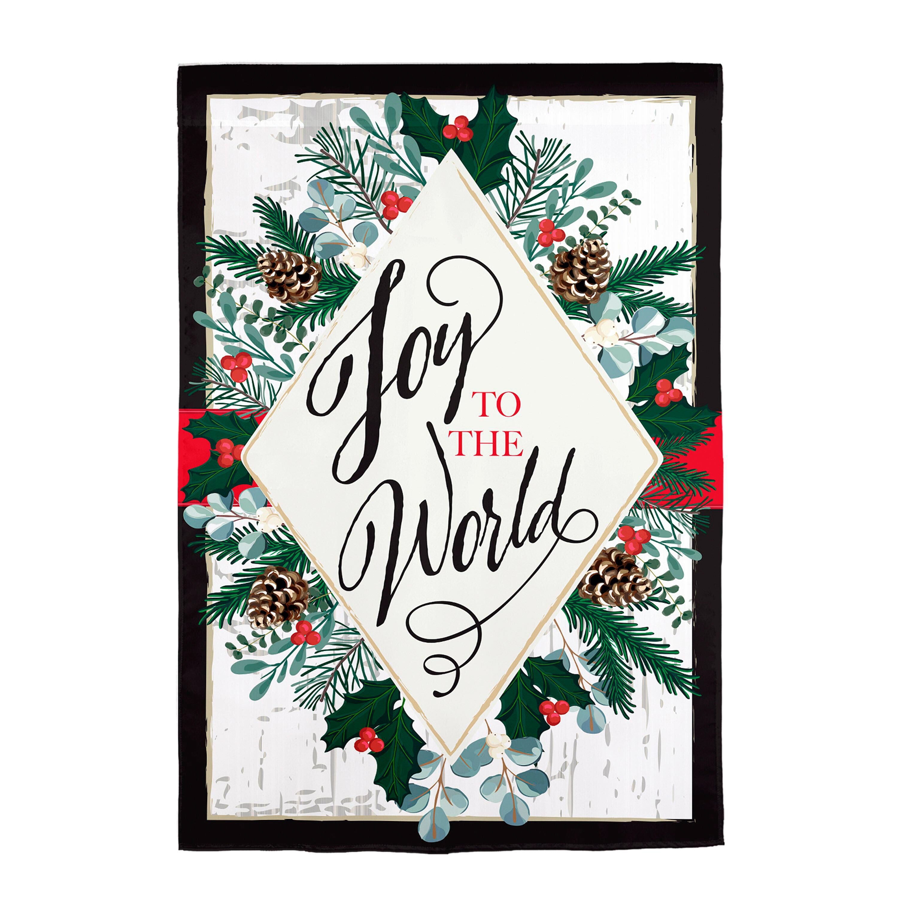 Joy to the World Applique House Flag