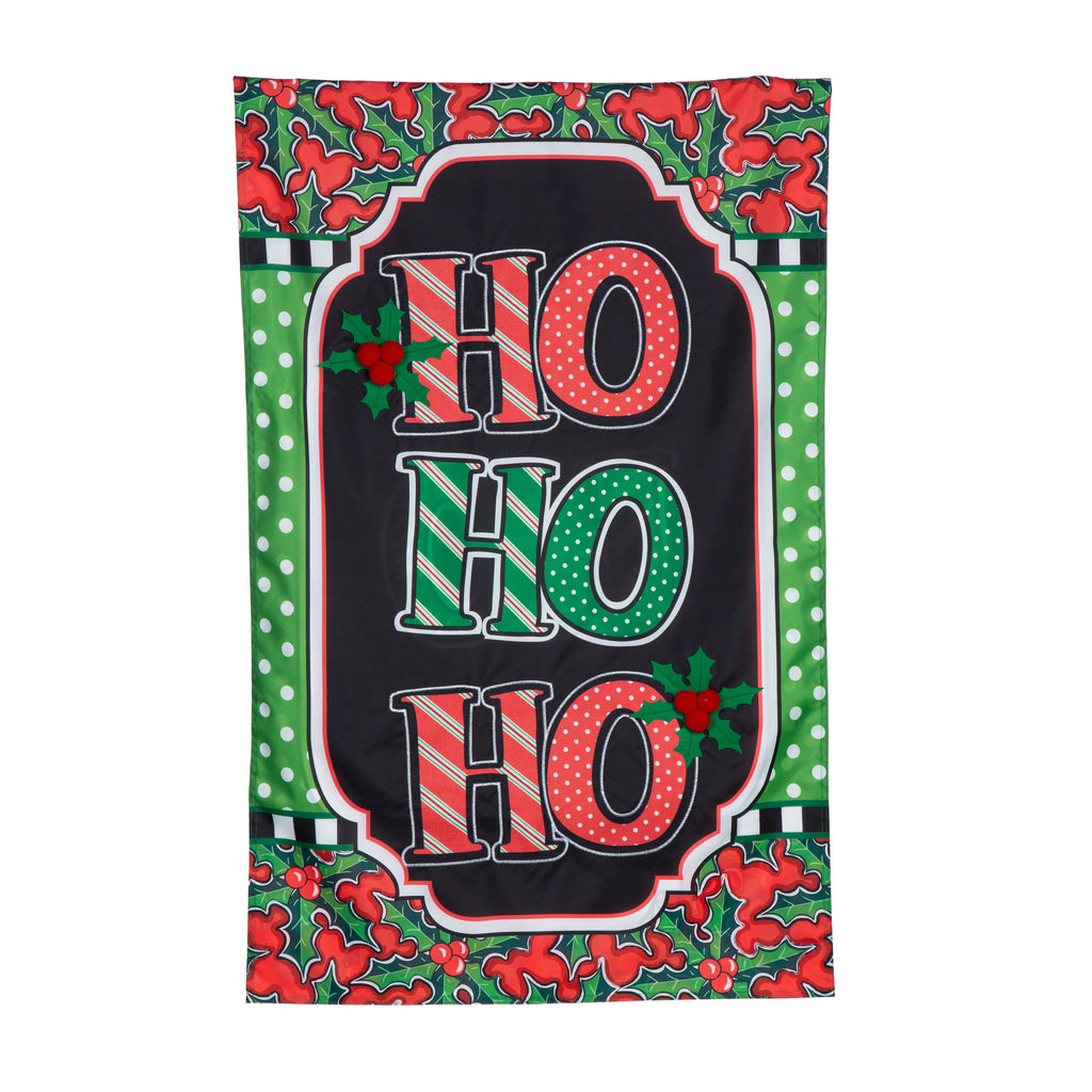 Ho Ho Ho Applique House Flag