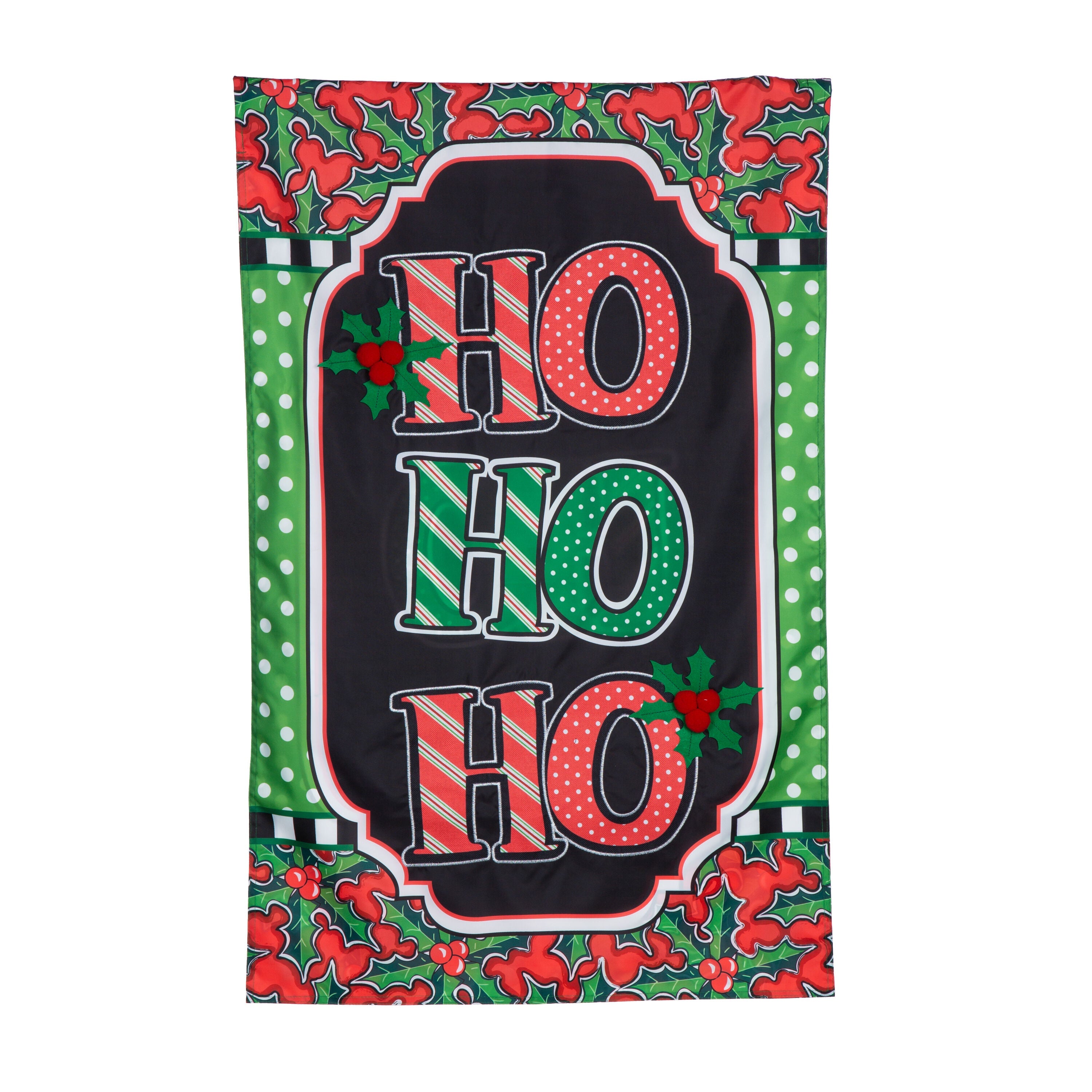 Ho Ho Ho Applique House Flag